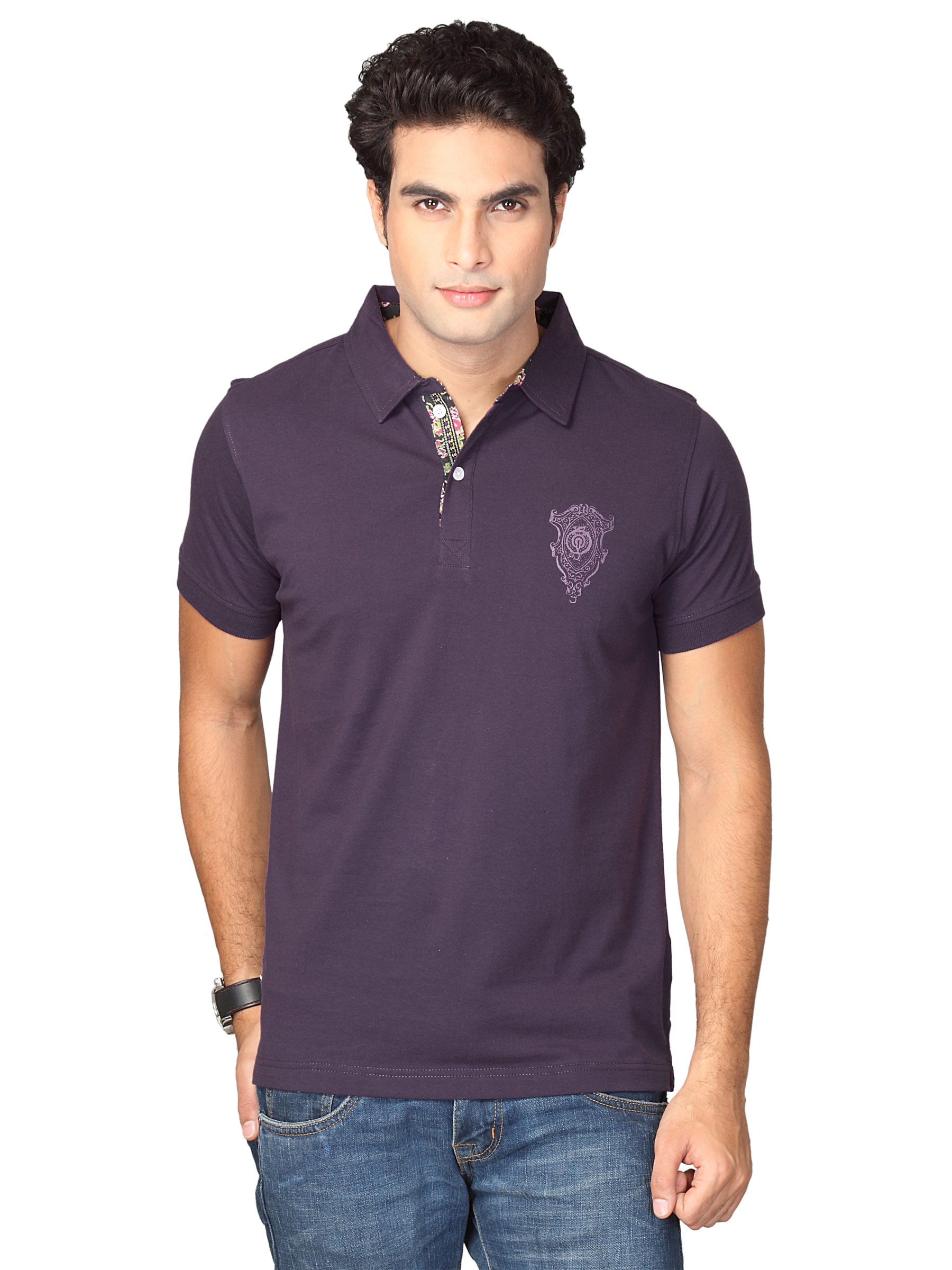 Indigo Nation Men Purple Polo T-shirt