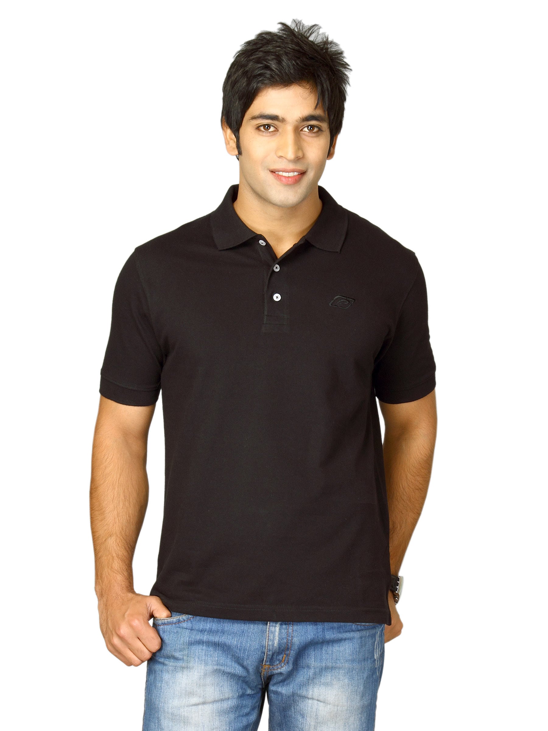 Proline Men Black Polo T-shirt