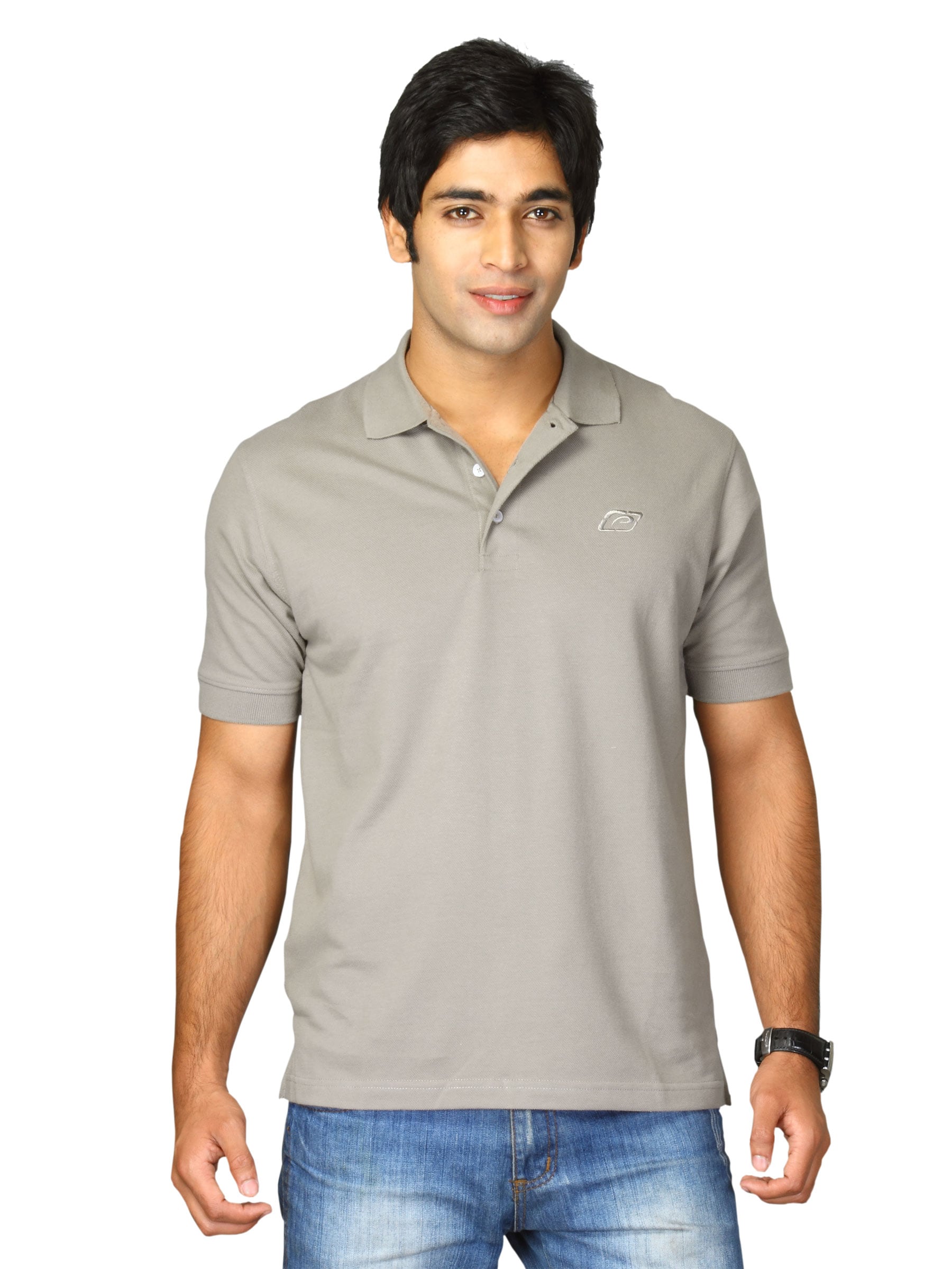 Proline Men Grey Polo T-shirt