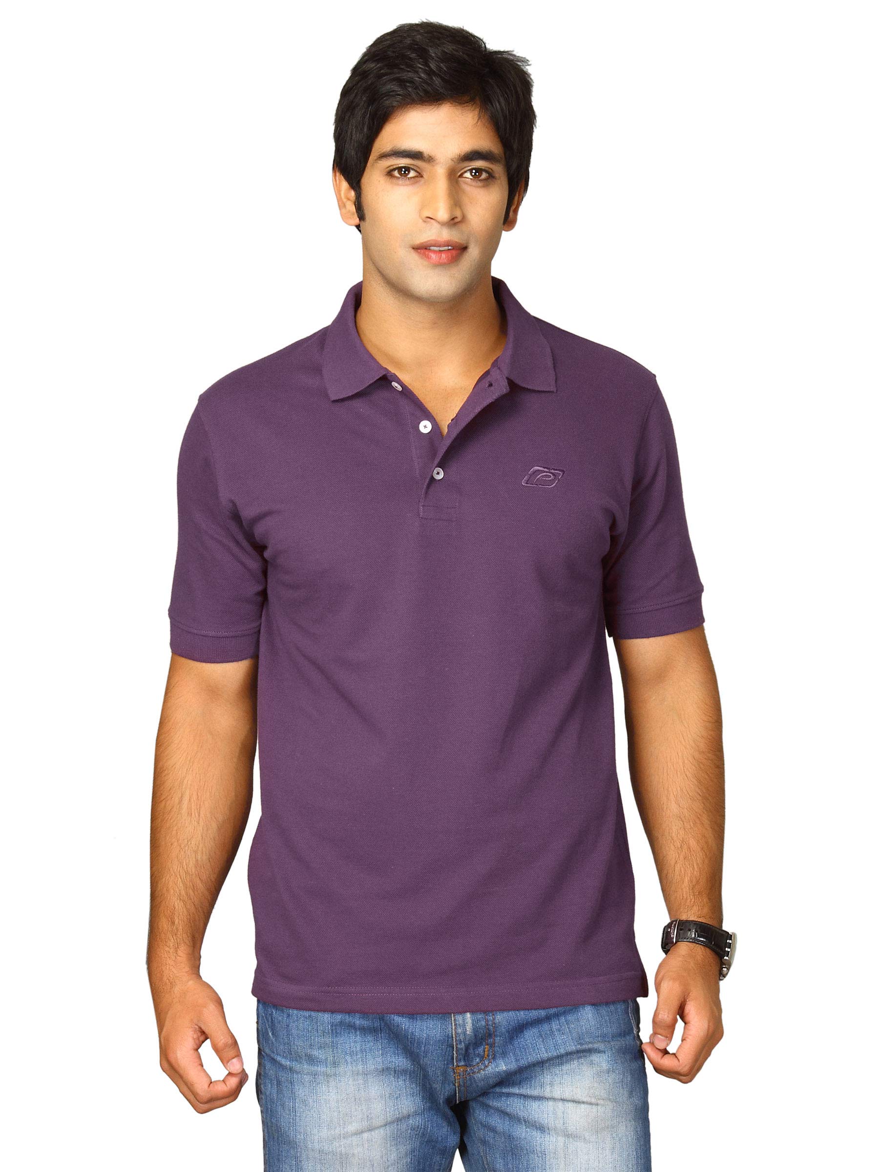 Proline Men Purple Polo T-shirt