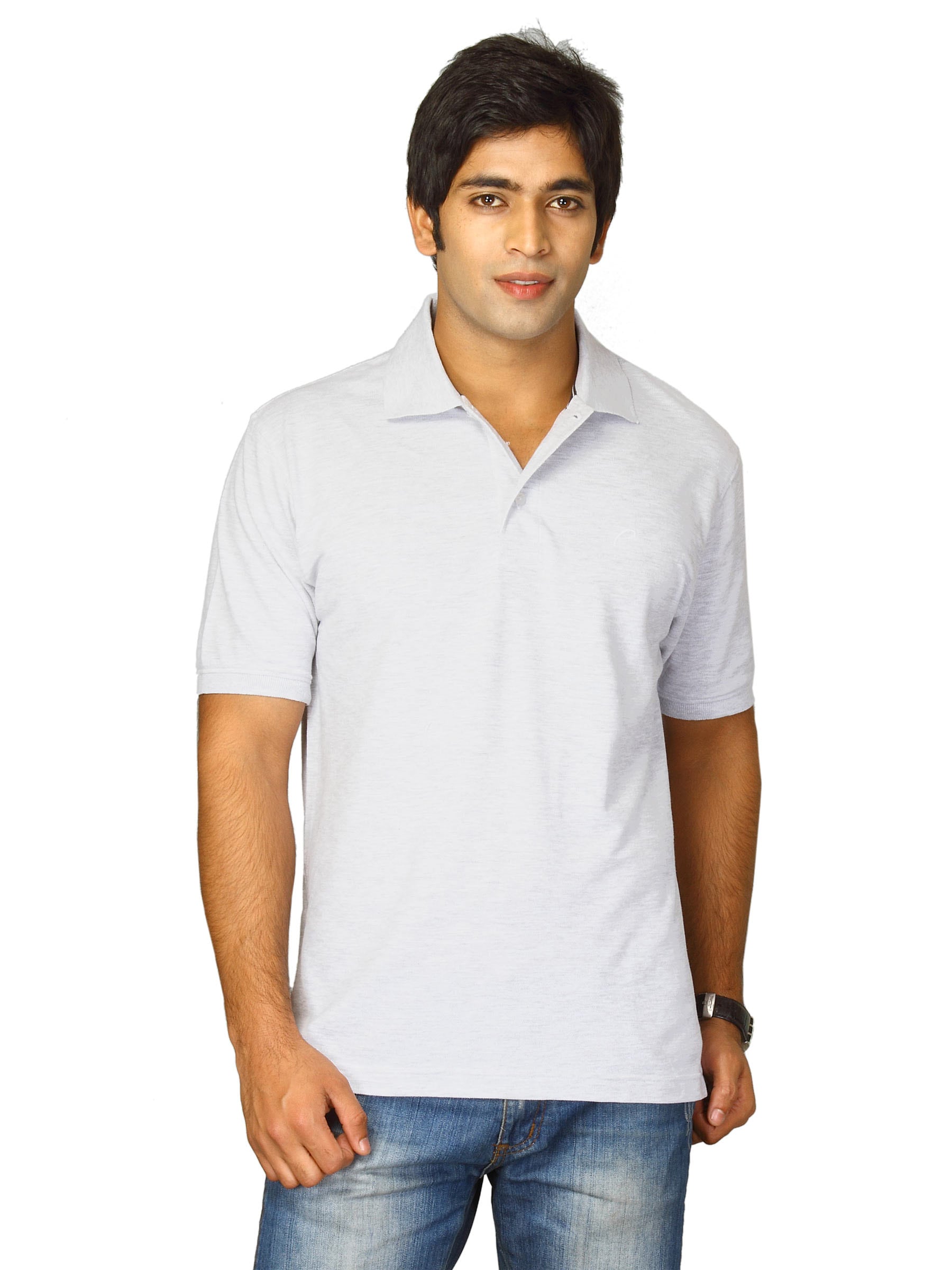 Proline Men Grey Polo T-shirt