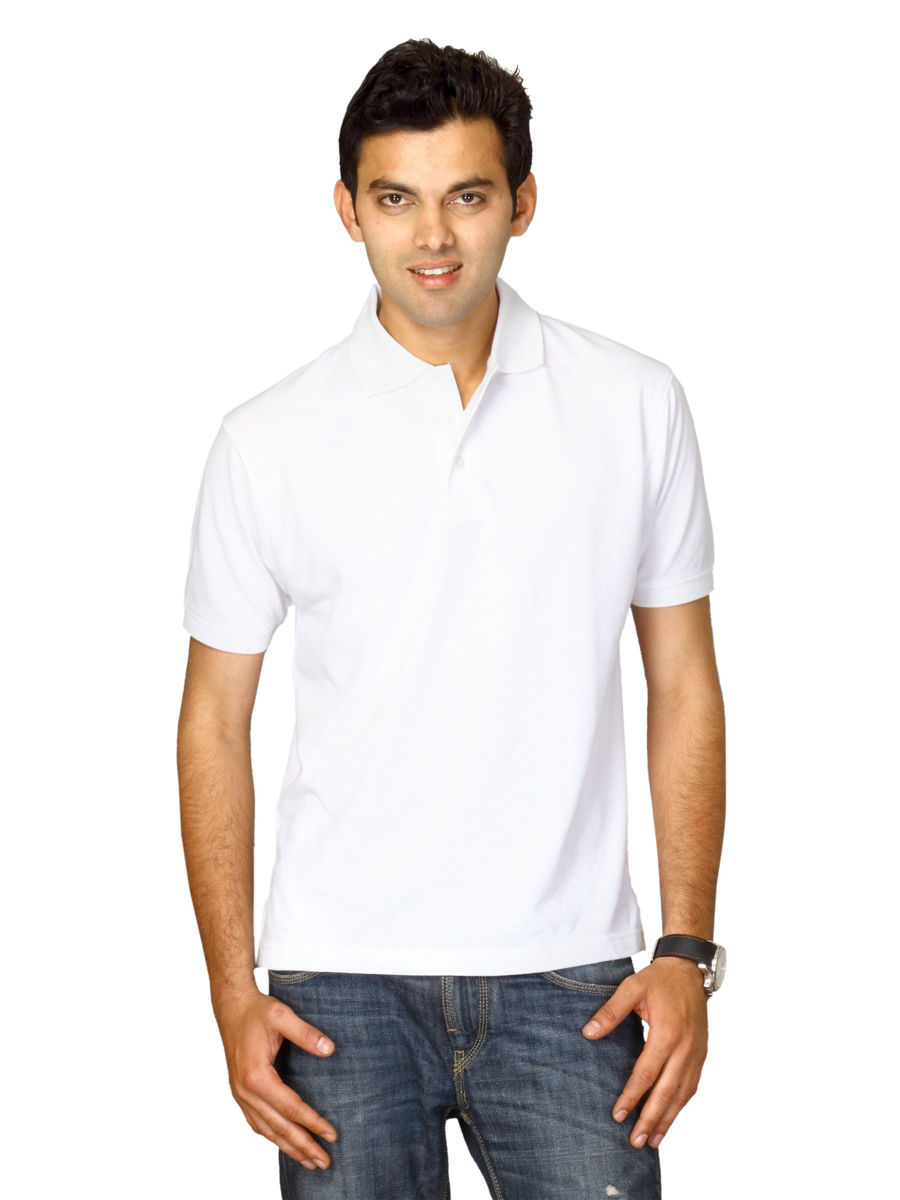 Proline Men White Polo T-shirt