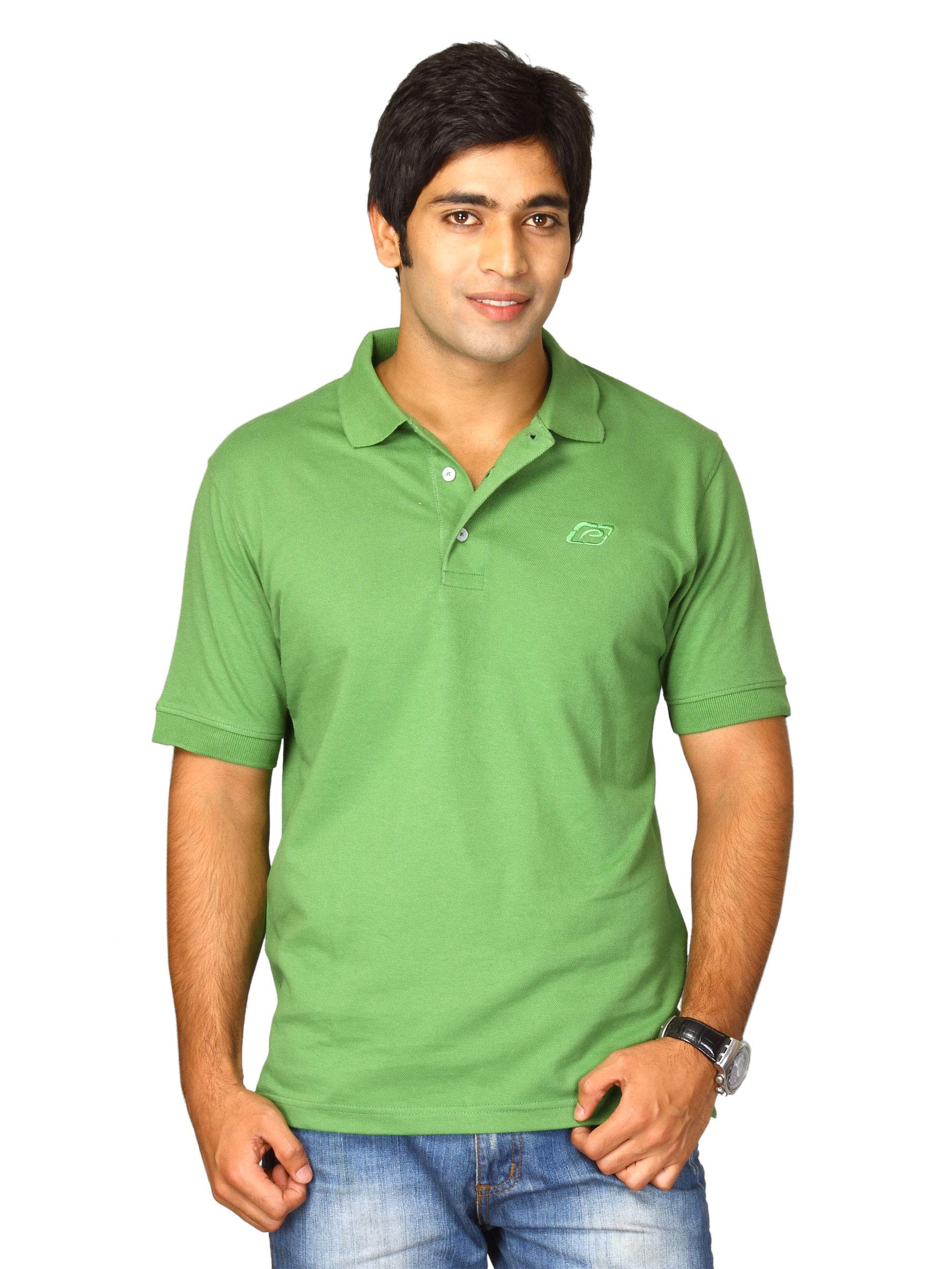 Proline Men Green Polo T-shirt