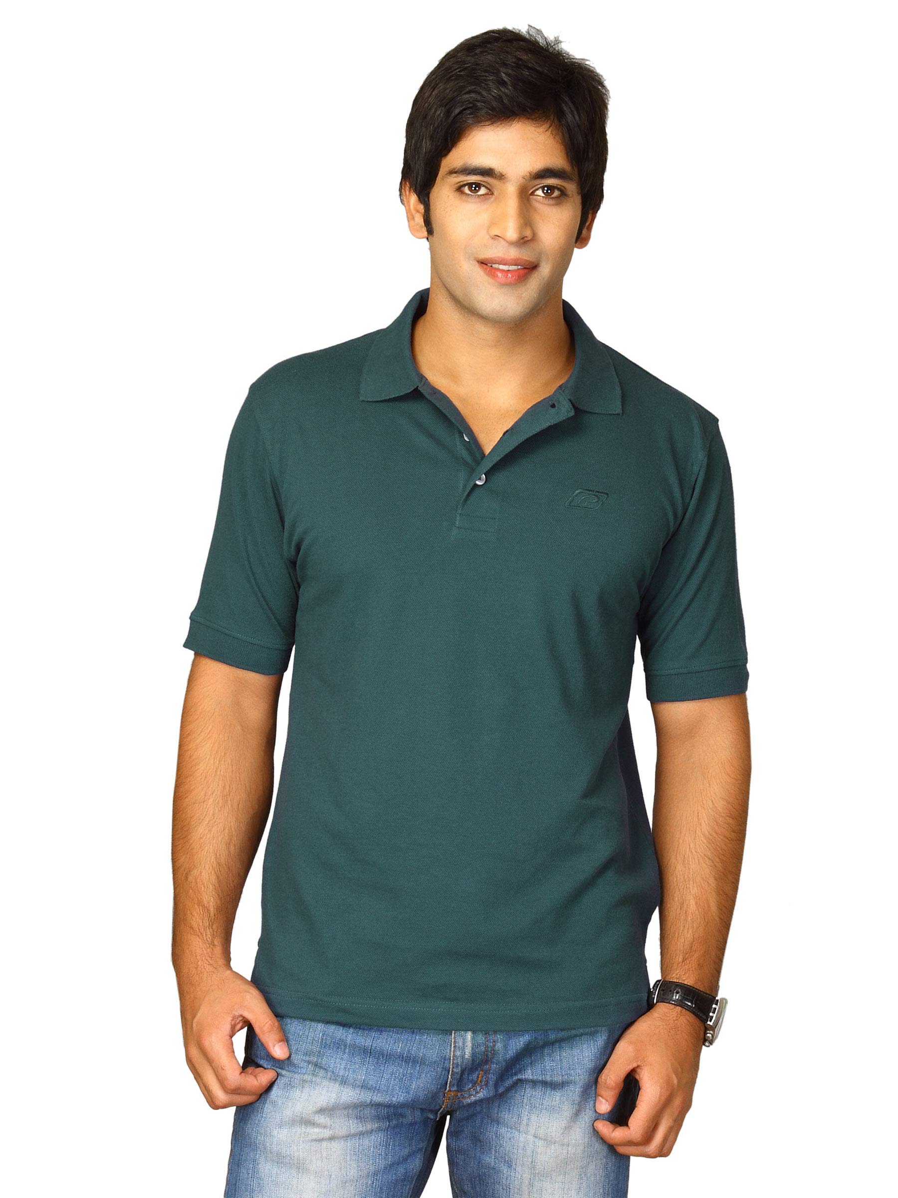 Proline Men Teal Green Polo T-shirt