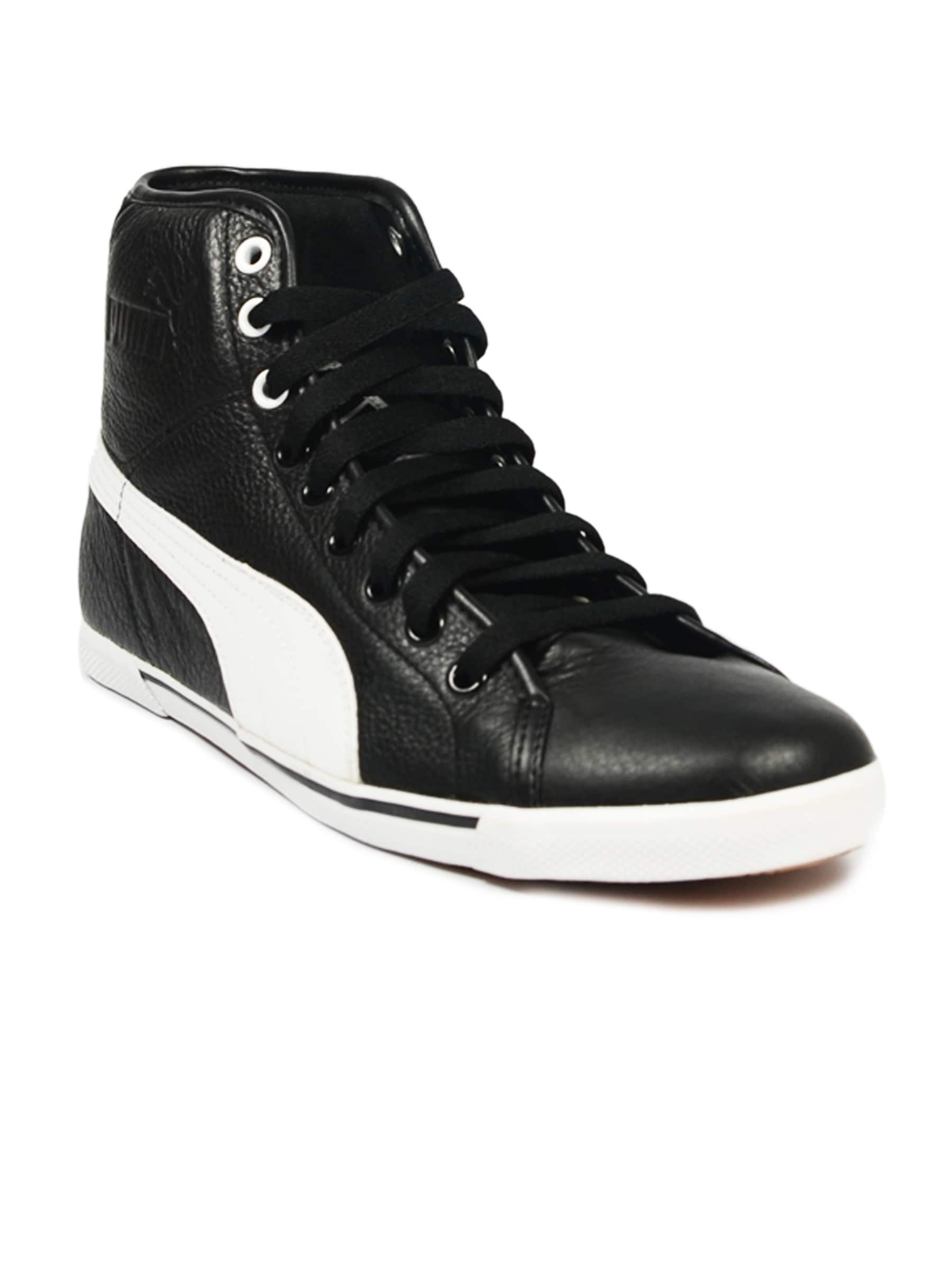 Puma Men's Benecio Mid Leather Black White Shoe