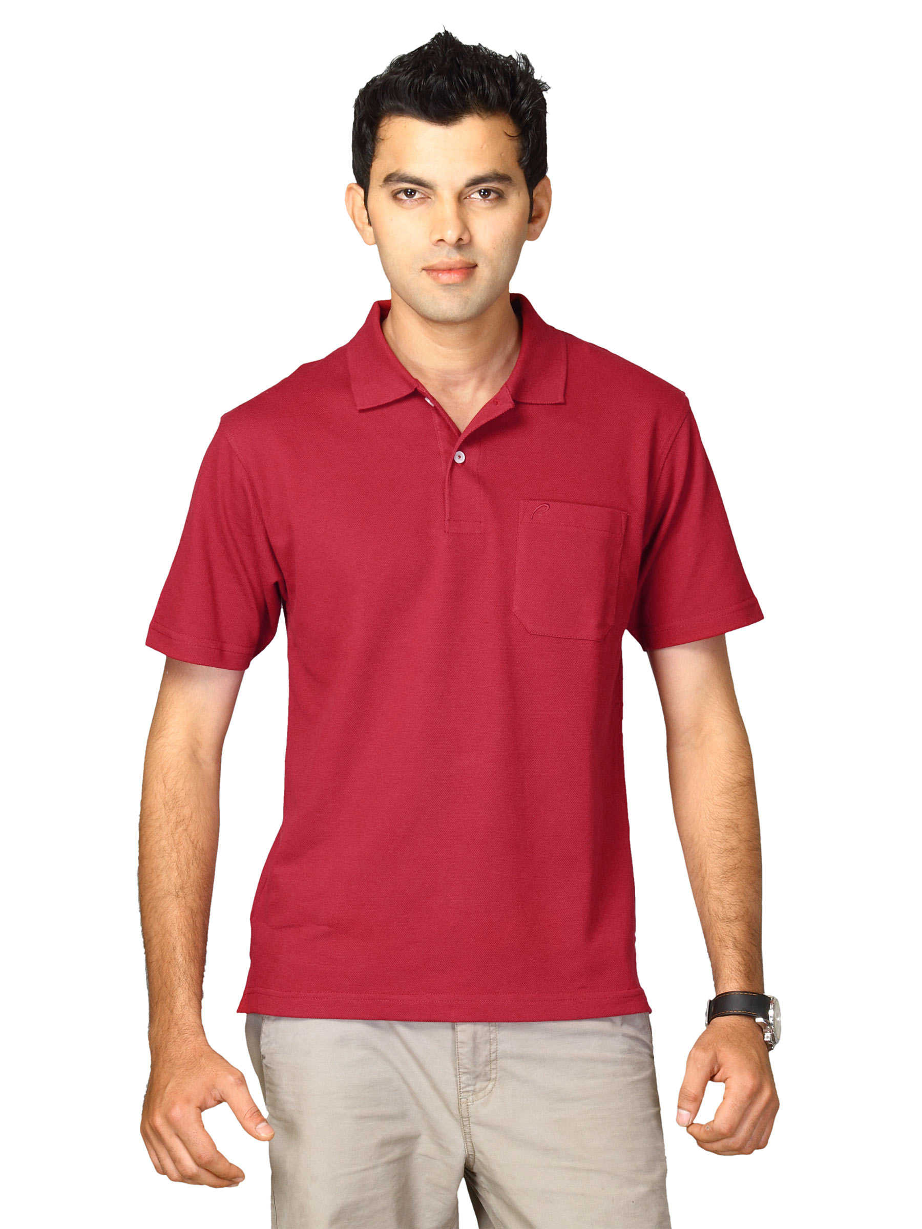 Proline Men Red Polo T-shirt