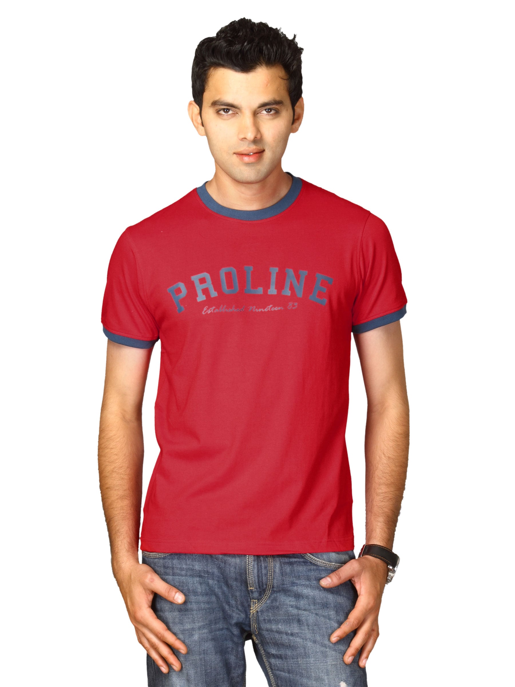 Proline Men Red Printed T-shirt