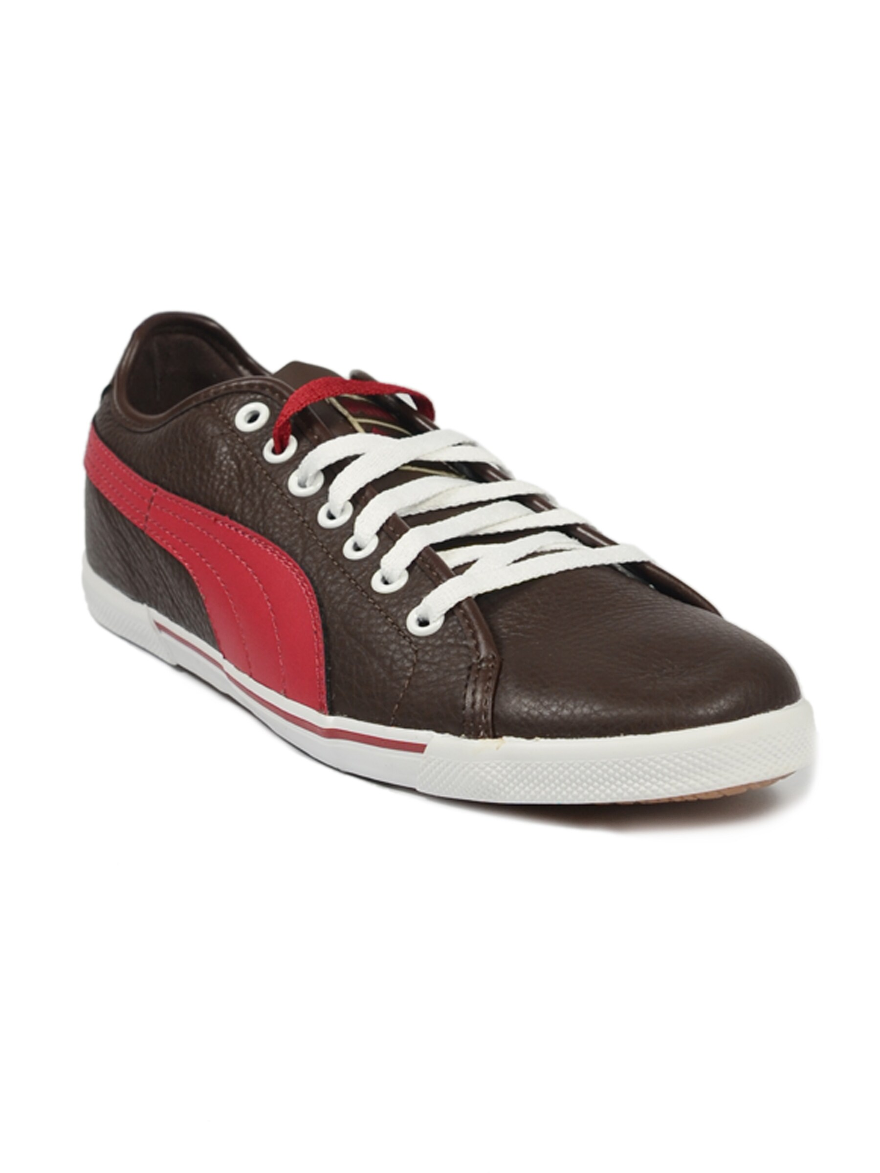 Puma Men's Benecio Leather Brown Red Shoe