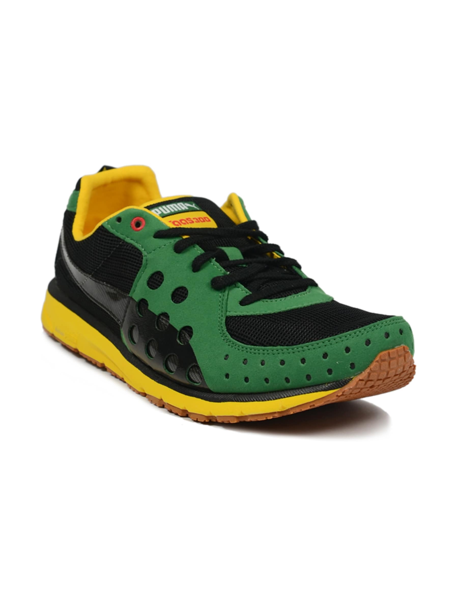 Puma Men's Faas 300 JAM Black Green Yellow Shoe