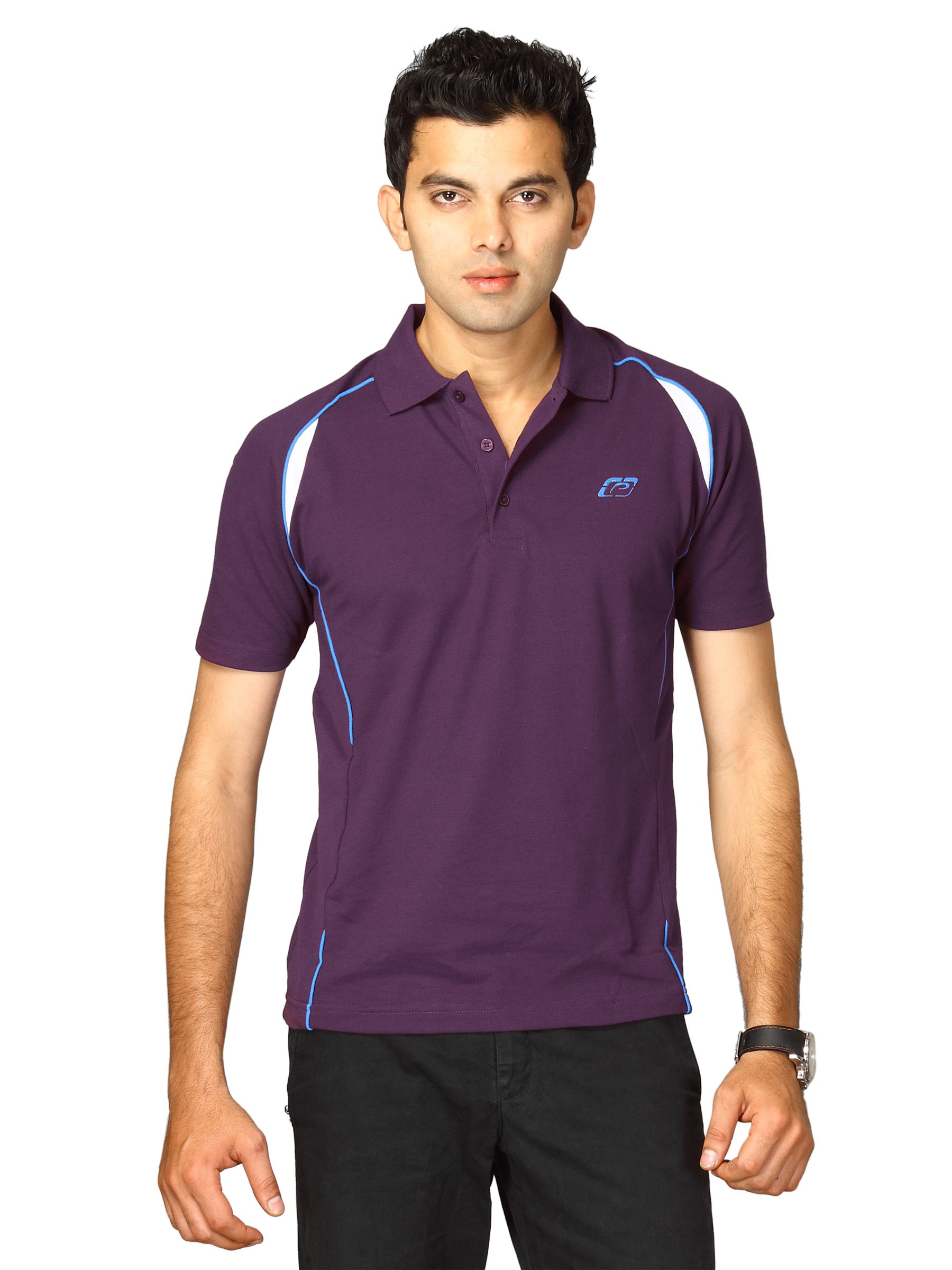 Proline Men Purple Polo T-shirt