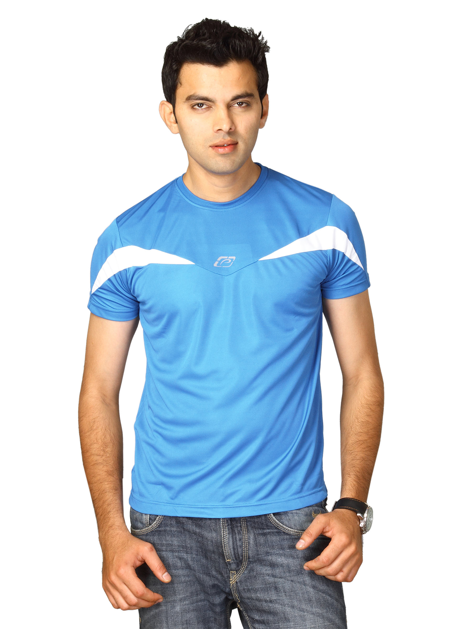 Proline Men Blue Round Neck T-shirt