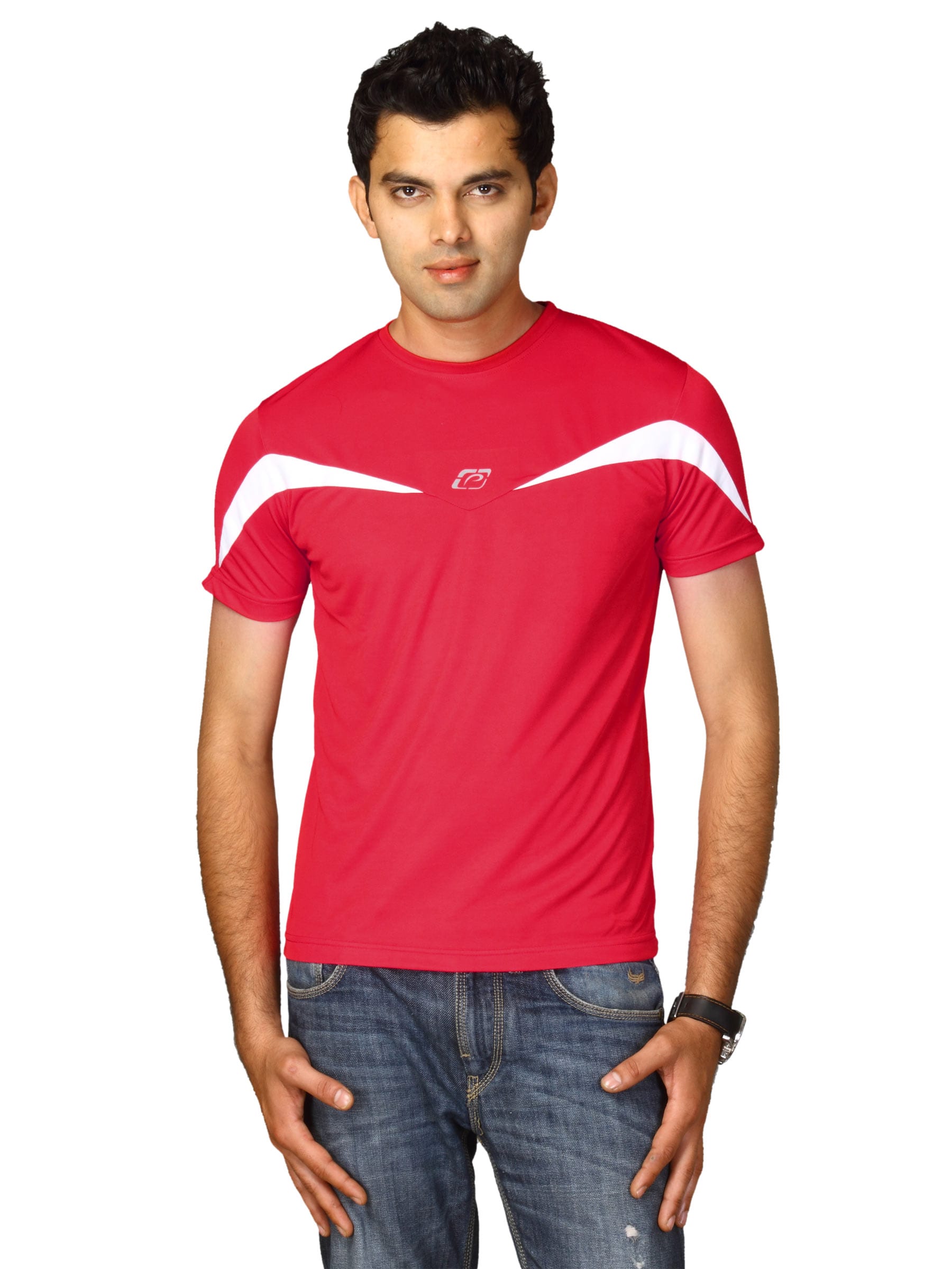 Proline Men Red Round Neck T-shirt