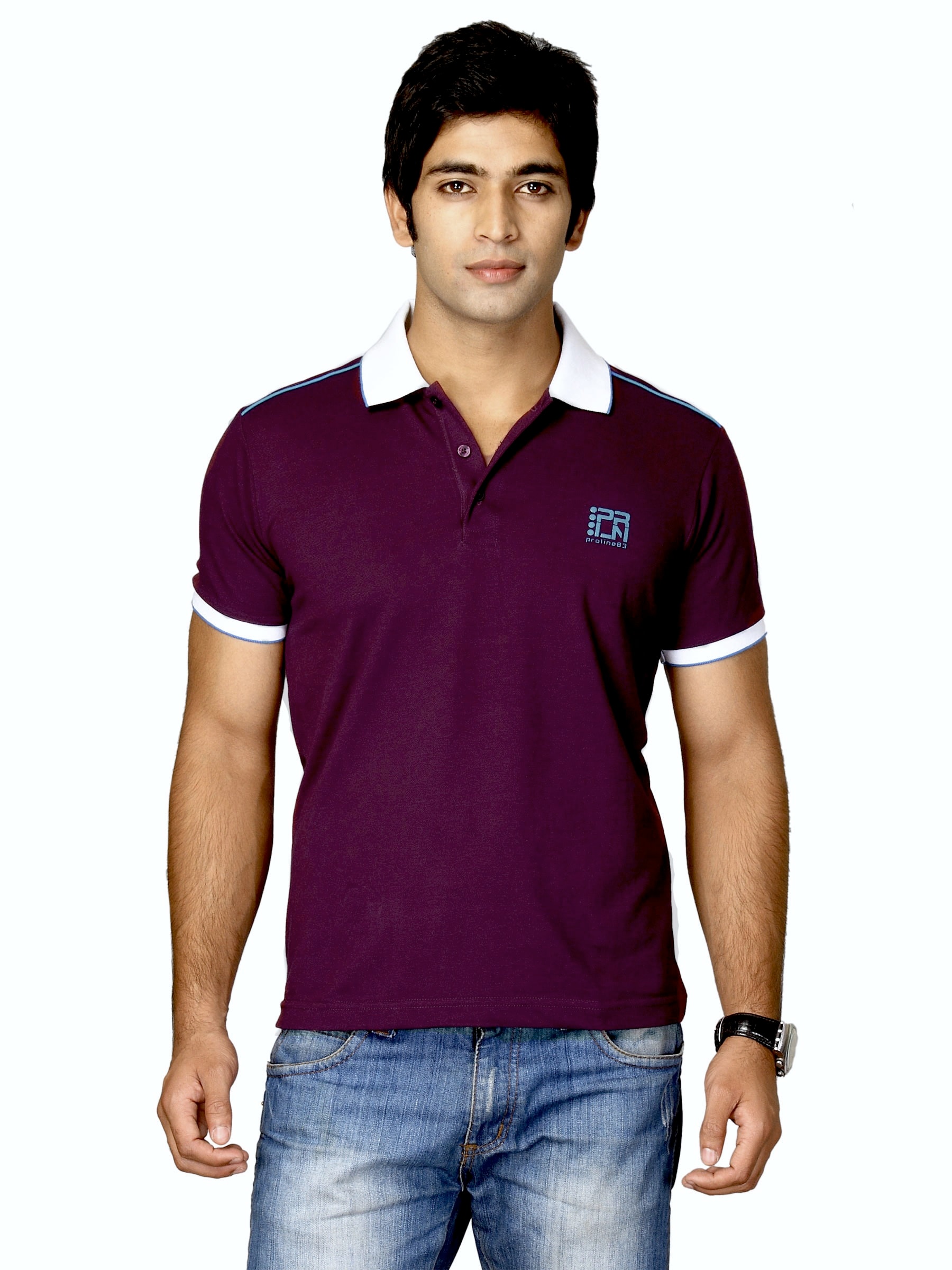 Proline Men Purple Polo T-shirt