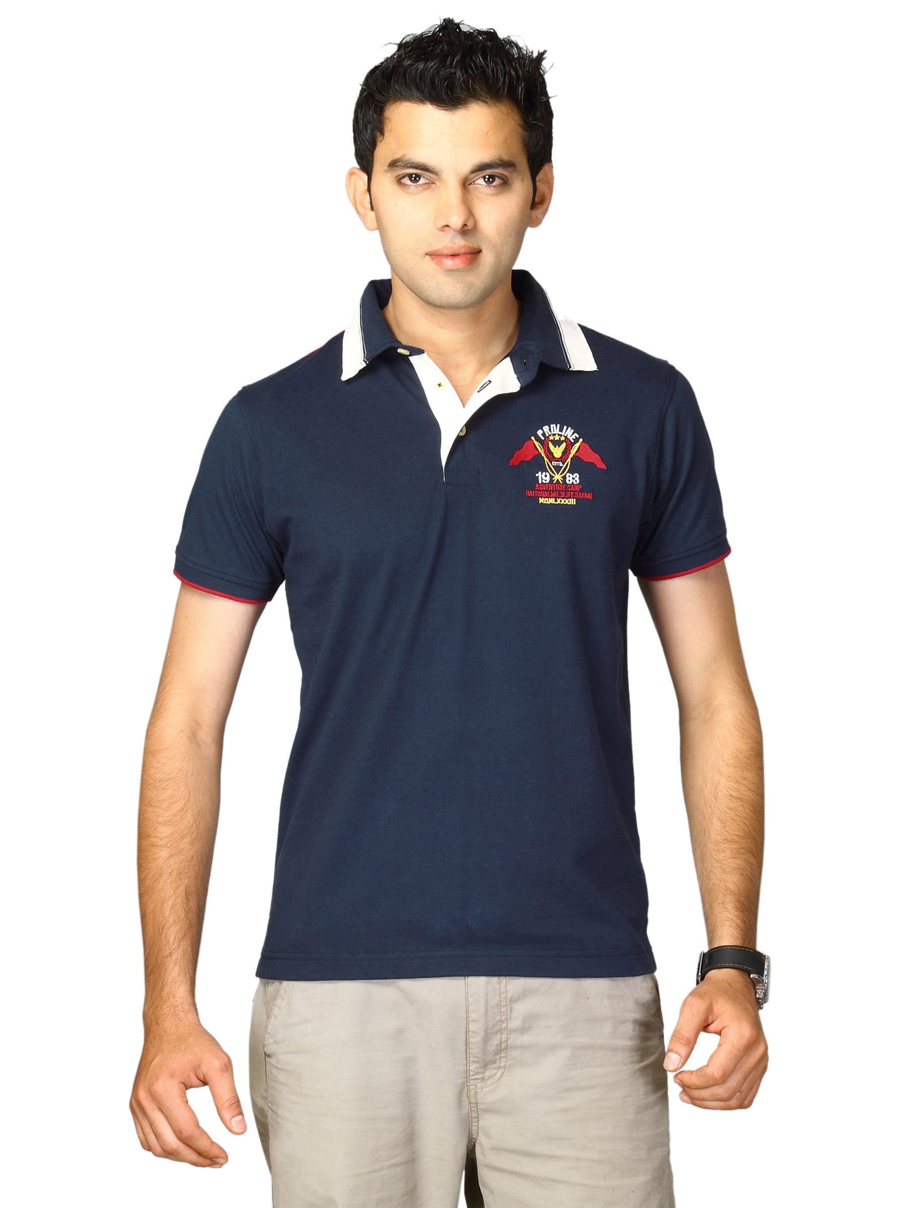 Proline Men Navy Polo T-shirt