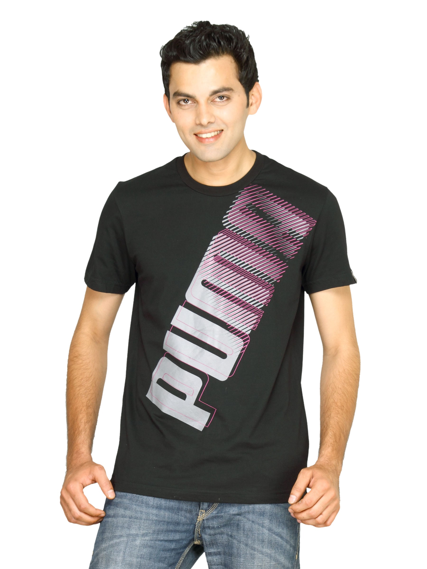 Puma Men's Graphic Black Purple T-shirt