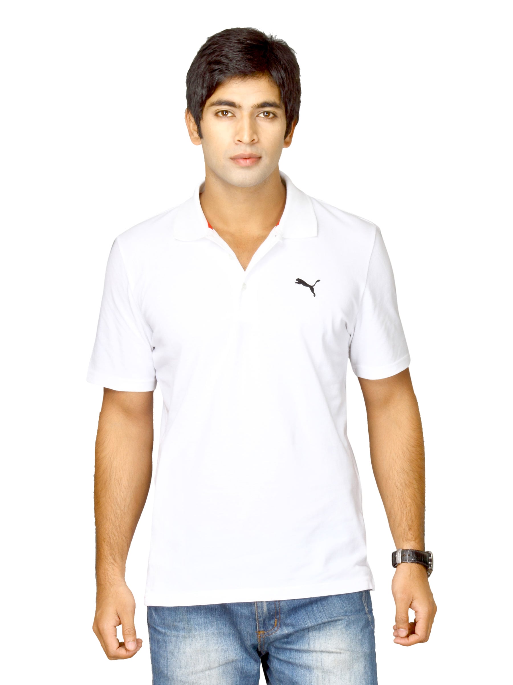 Puma Men's ESS White Polo T-shirt