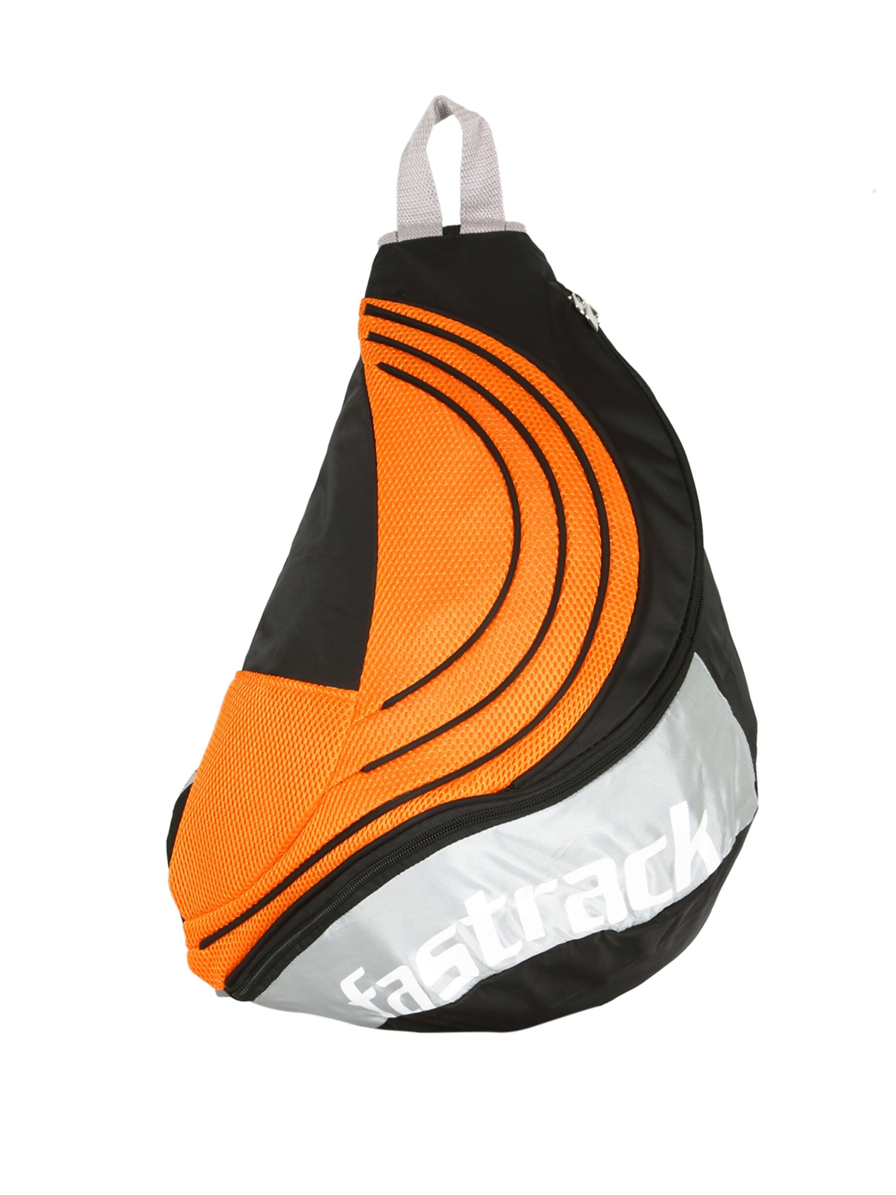 Fastrack Unisex Black Orange Single Strap Backpack
