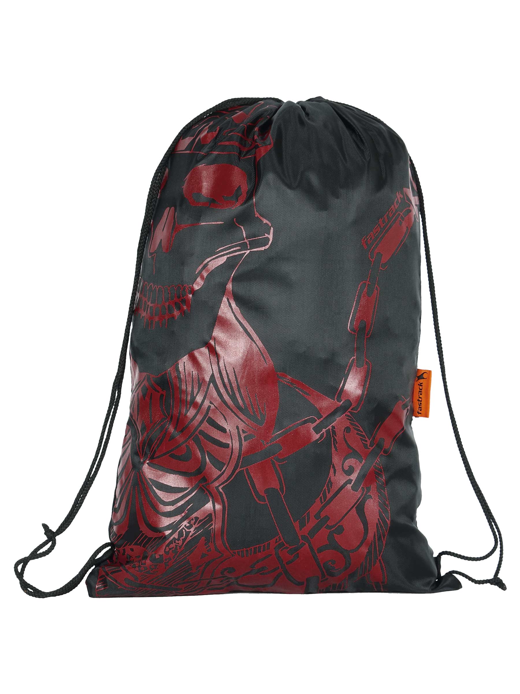 Fastrack Unisex Black & Red Graphic Backpack