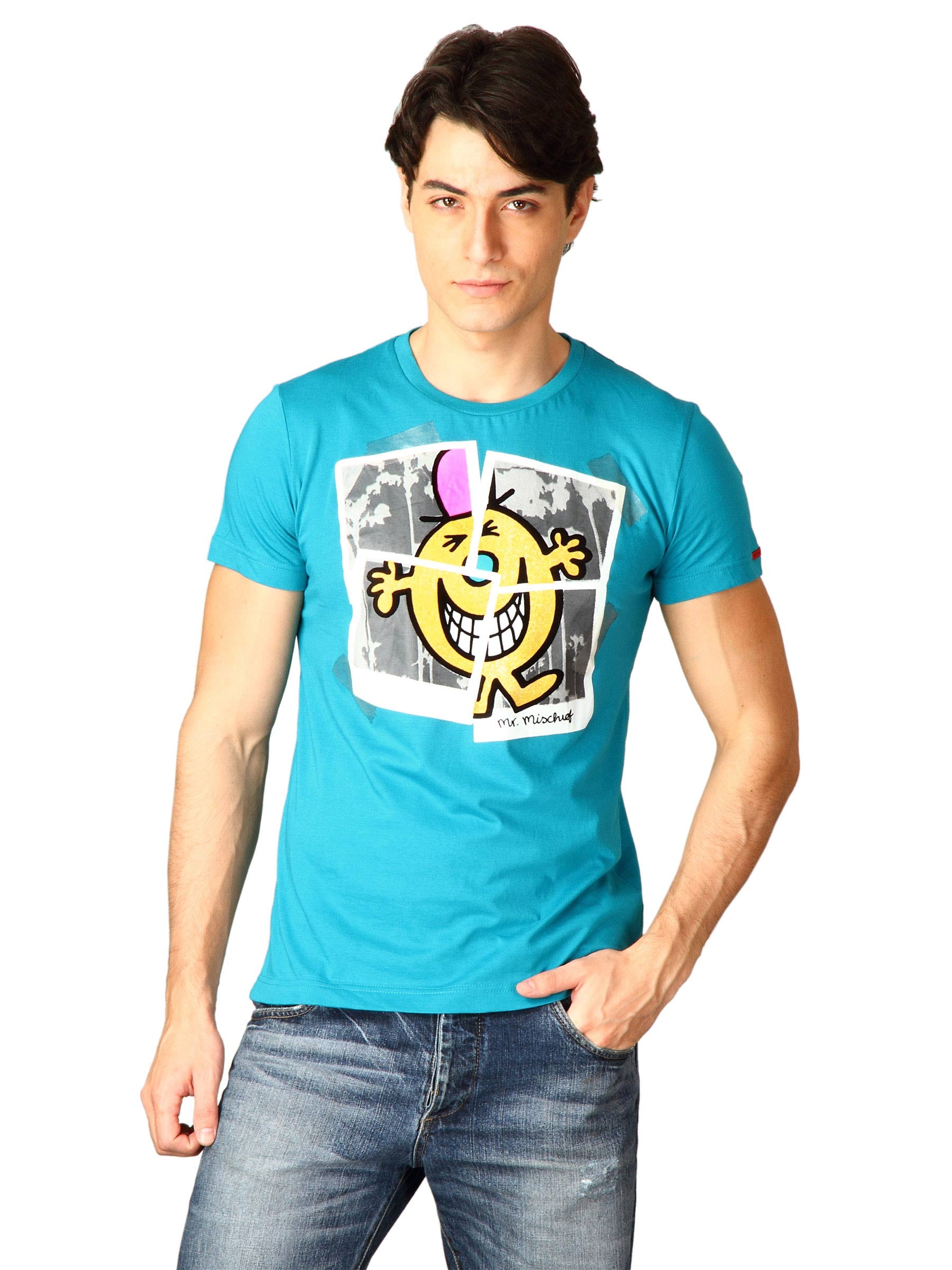 Mr.Men Men's Teal Grey T-shirt