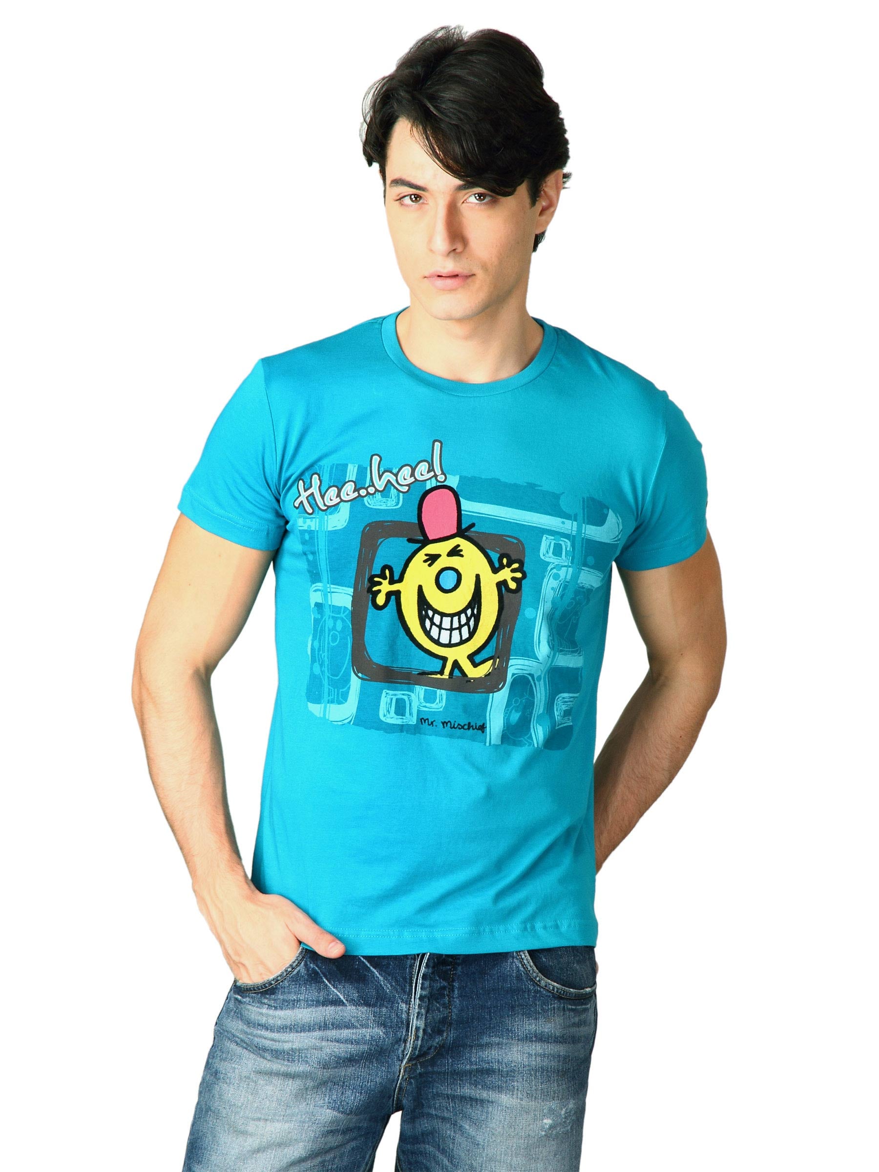 Mr.Men Men's Teal Blue T-shirt