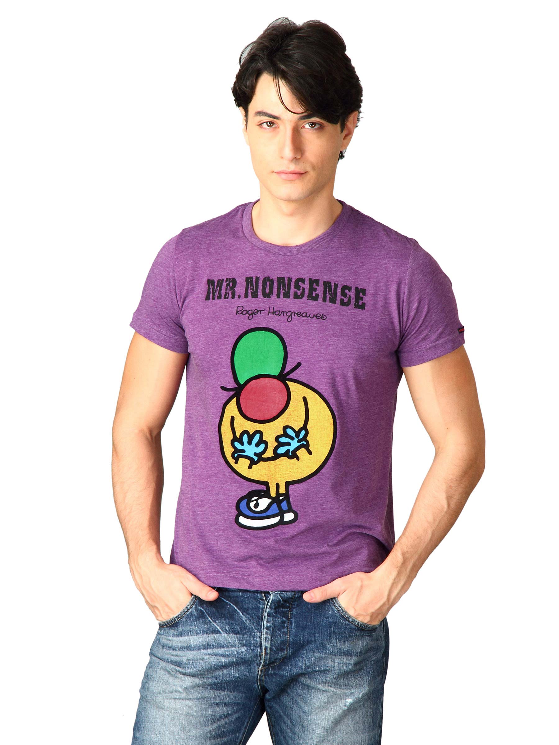 Mr.Men Men's Purple Melange T-shirt