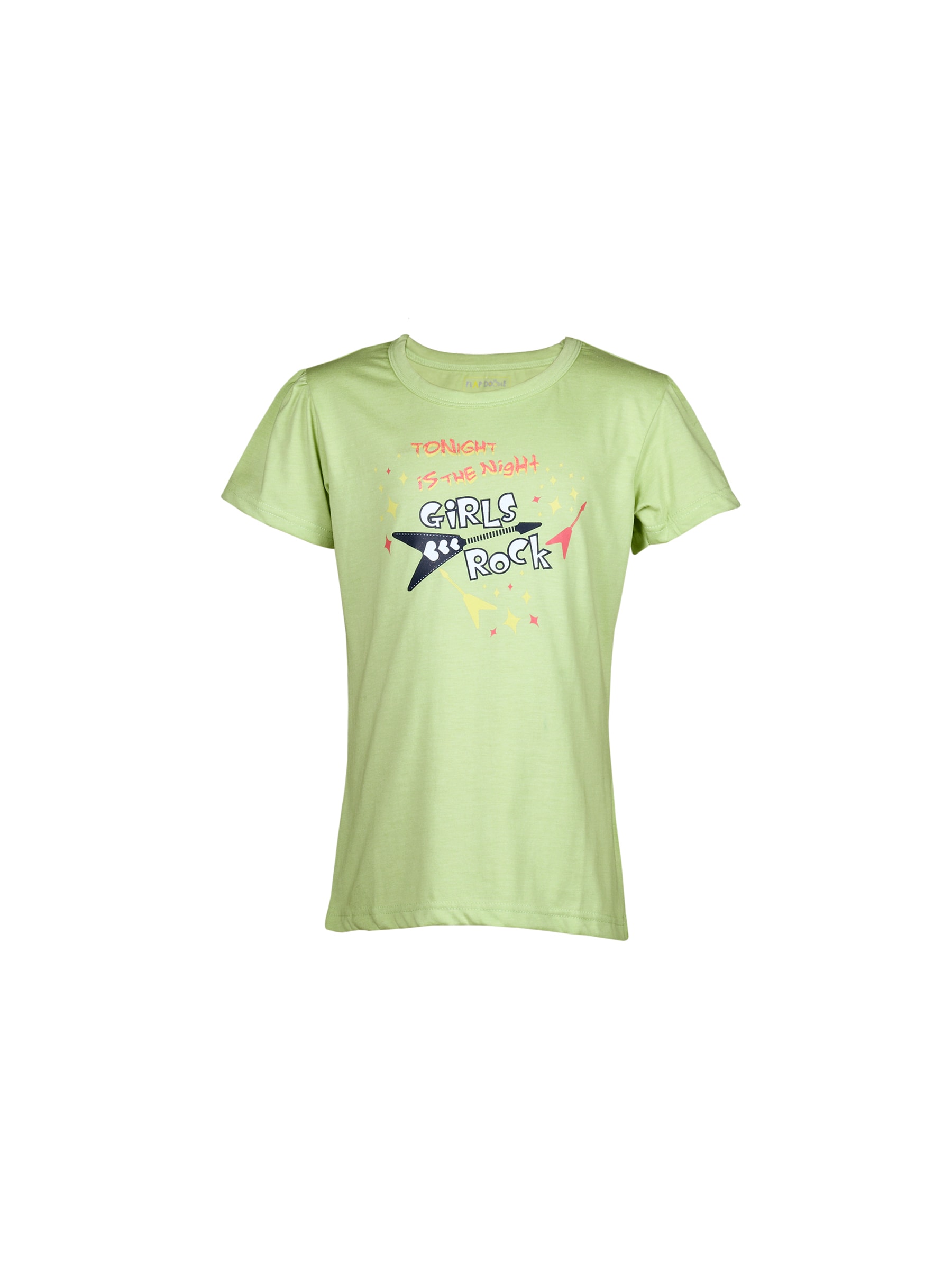 Doodle Girl's Tonight Night Rock Light Green Kidswear