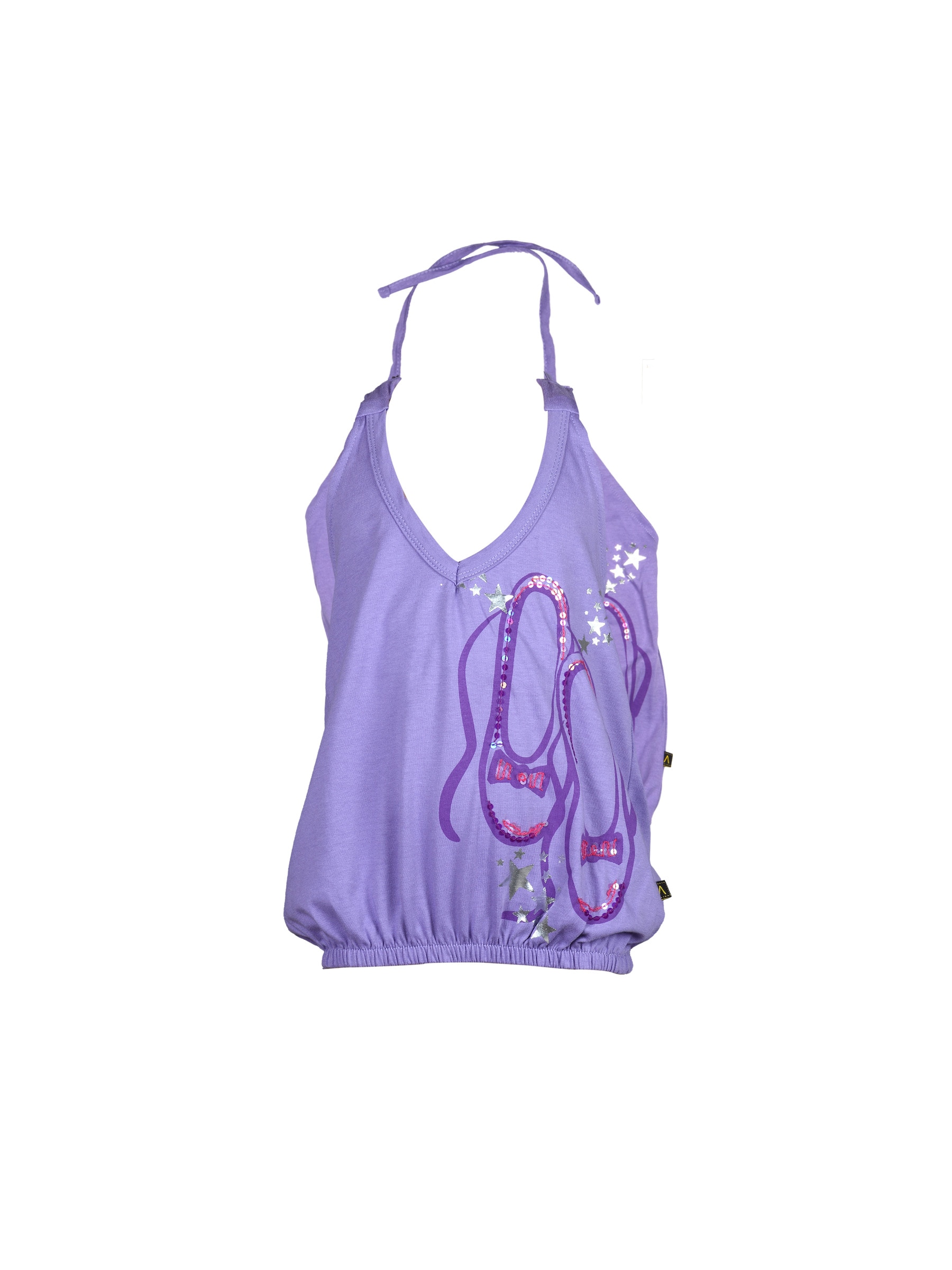 Doodle Girl's Purple Halter Neck Purple Kidswear