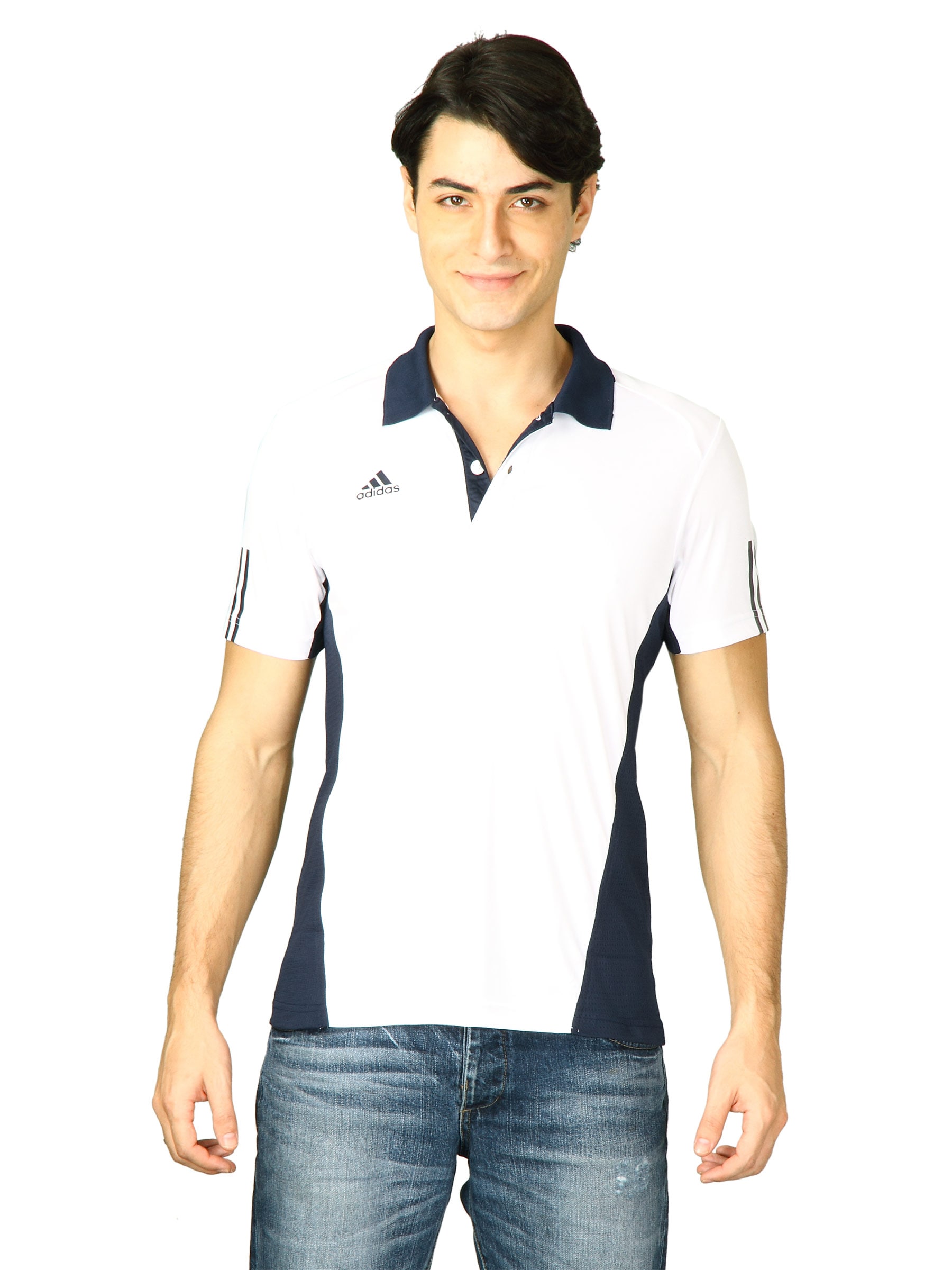 ADIDAS Men White Polo T-shirt