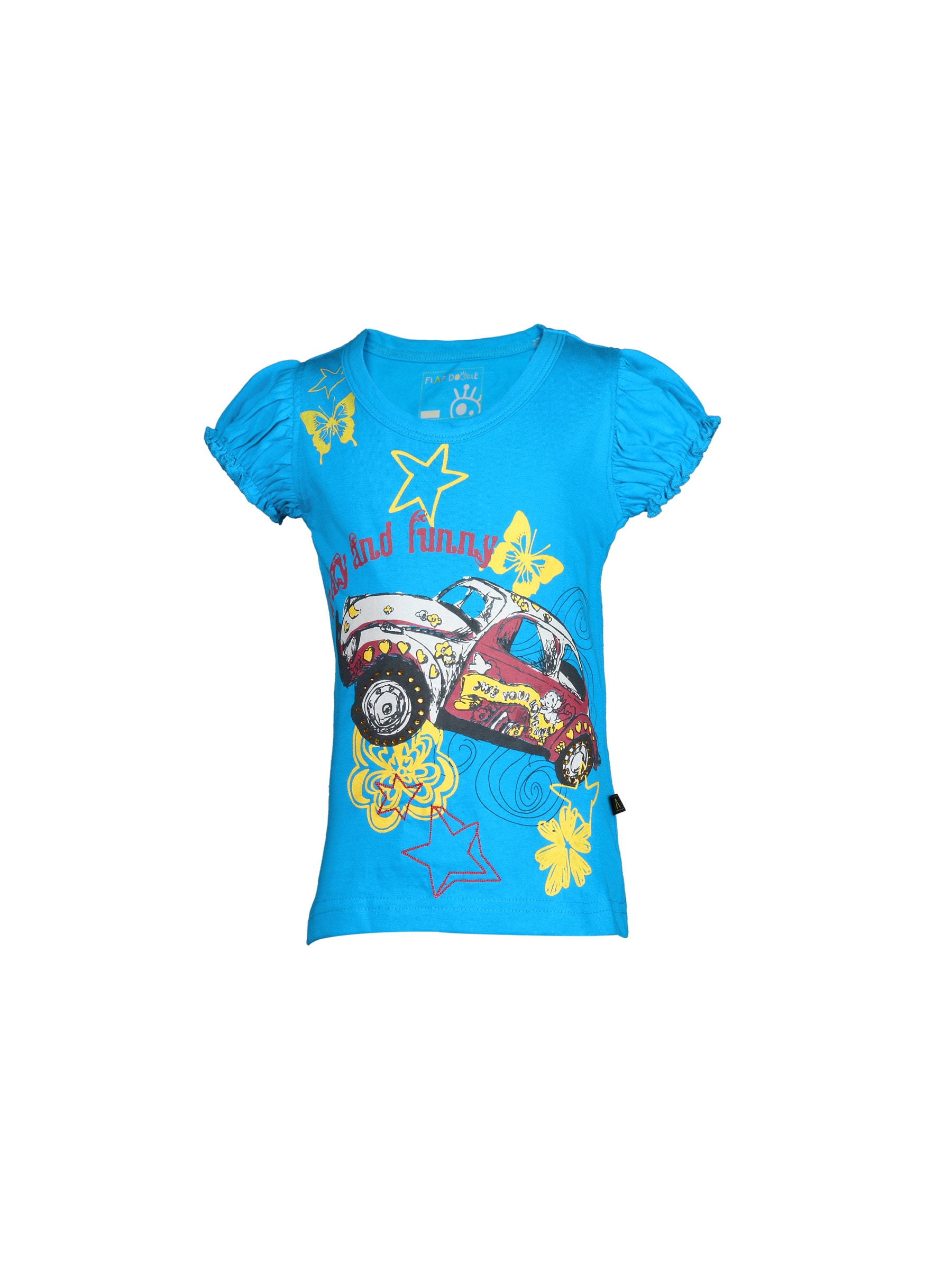 Doodle Girl's Crazy Funny Blue Teen Kidswear