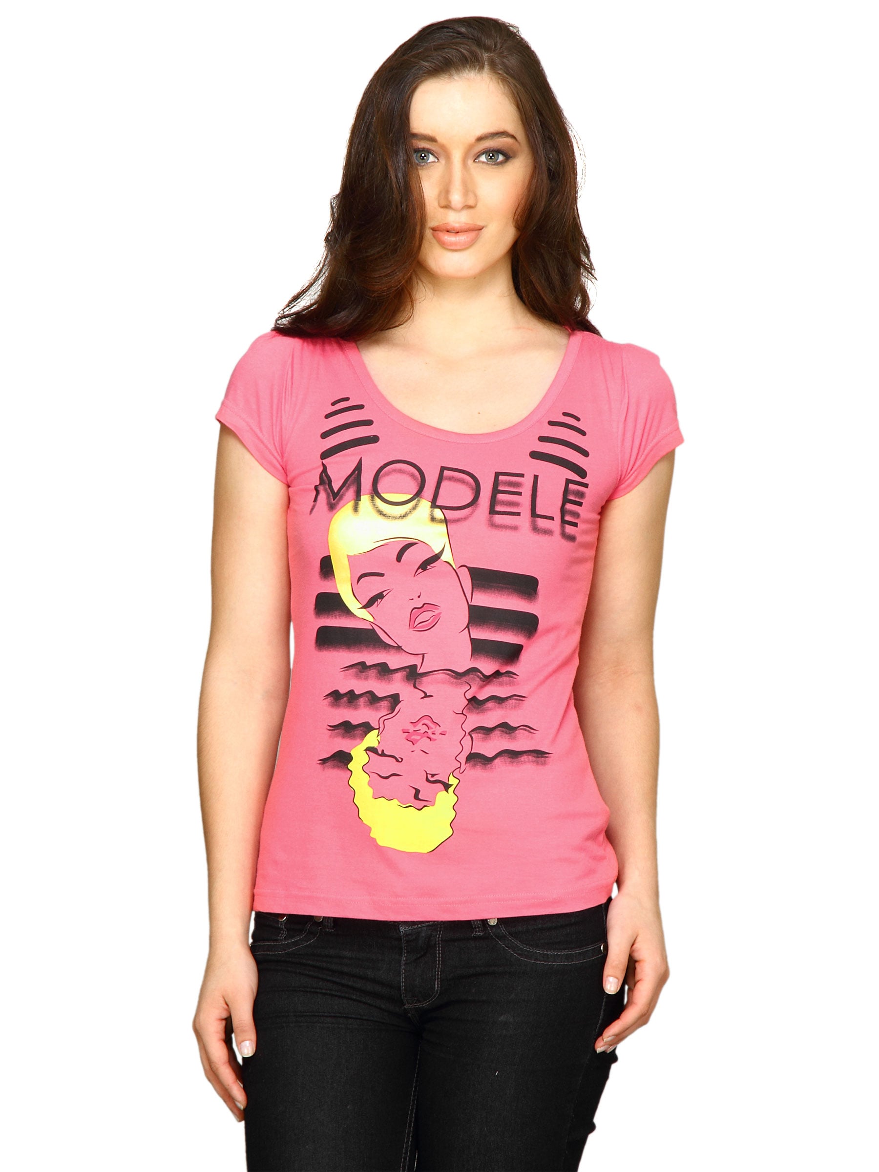 Jealous 21 Women Jealous Modele Coral Top Pink T-shirt