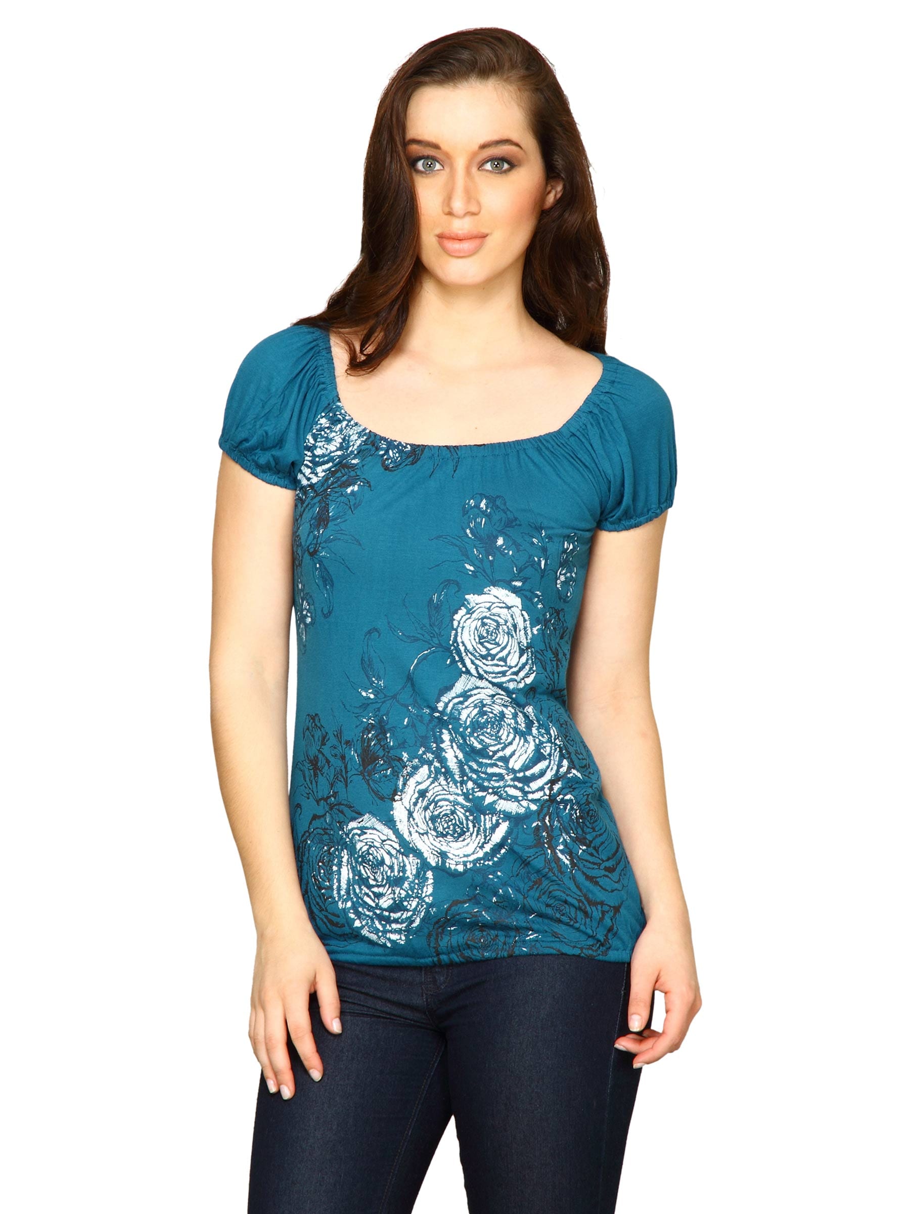 Jealous 21 Women Jealous Edana Teal Top Blue Tops