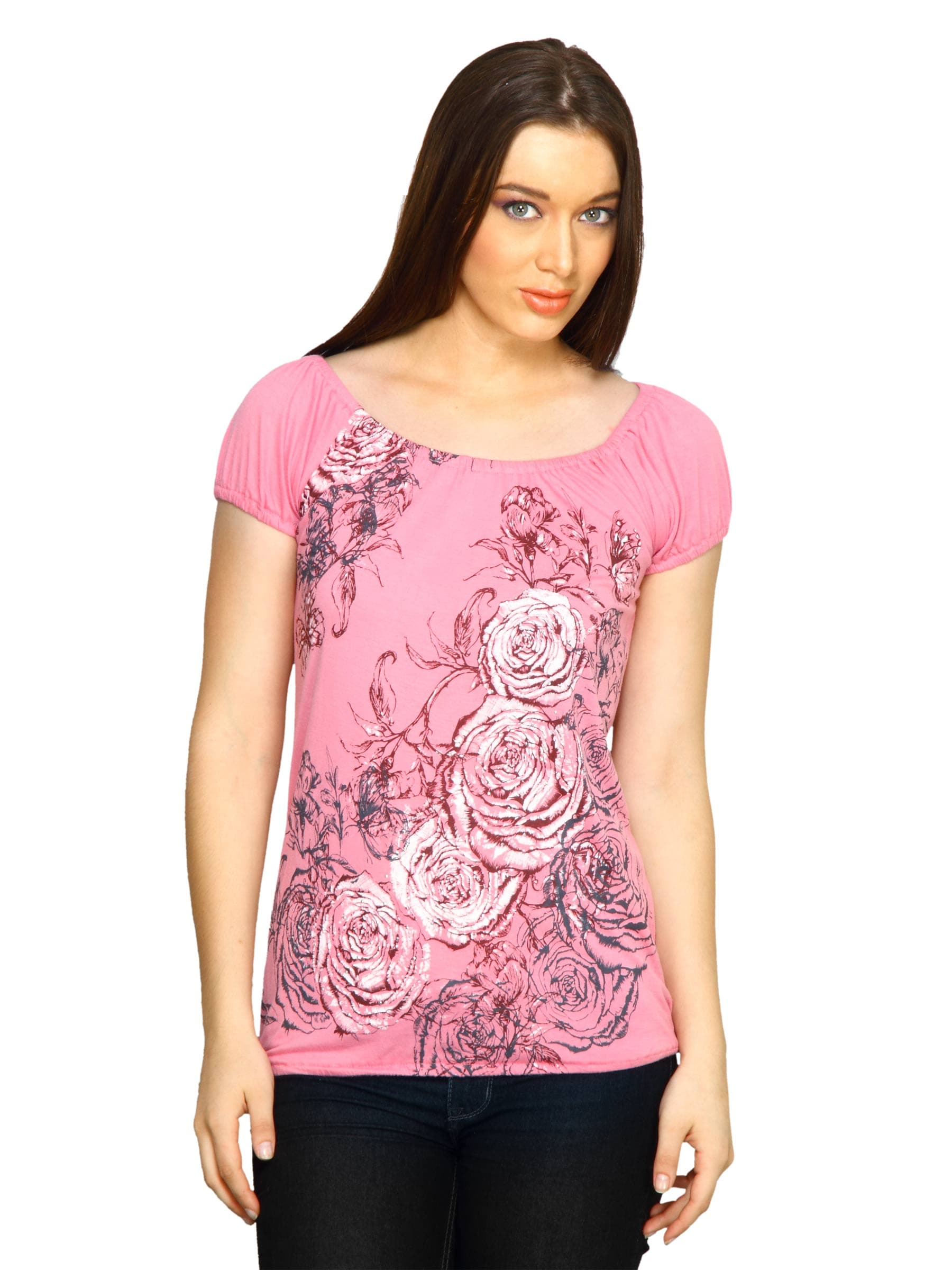 Jealous 21 Women  Printed Pink Top