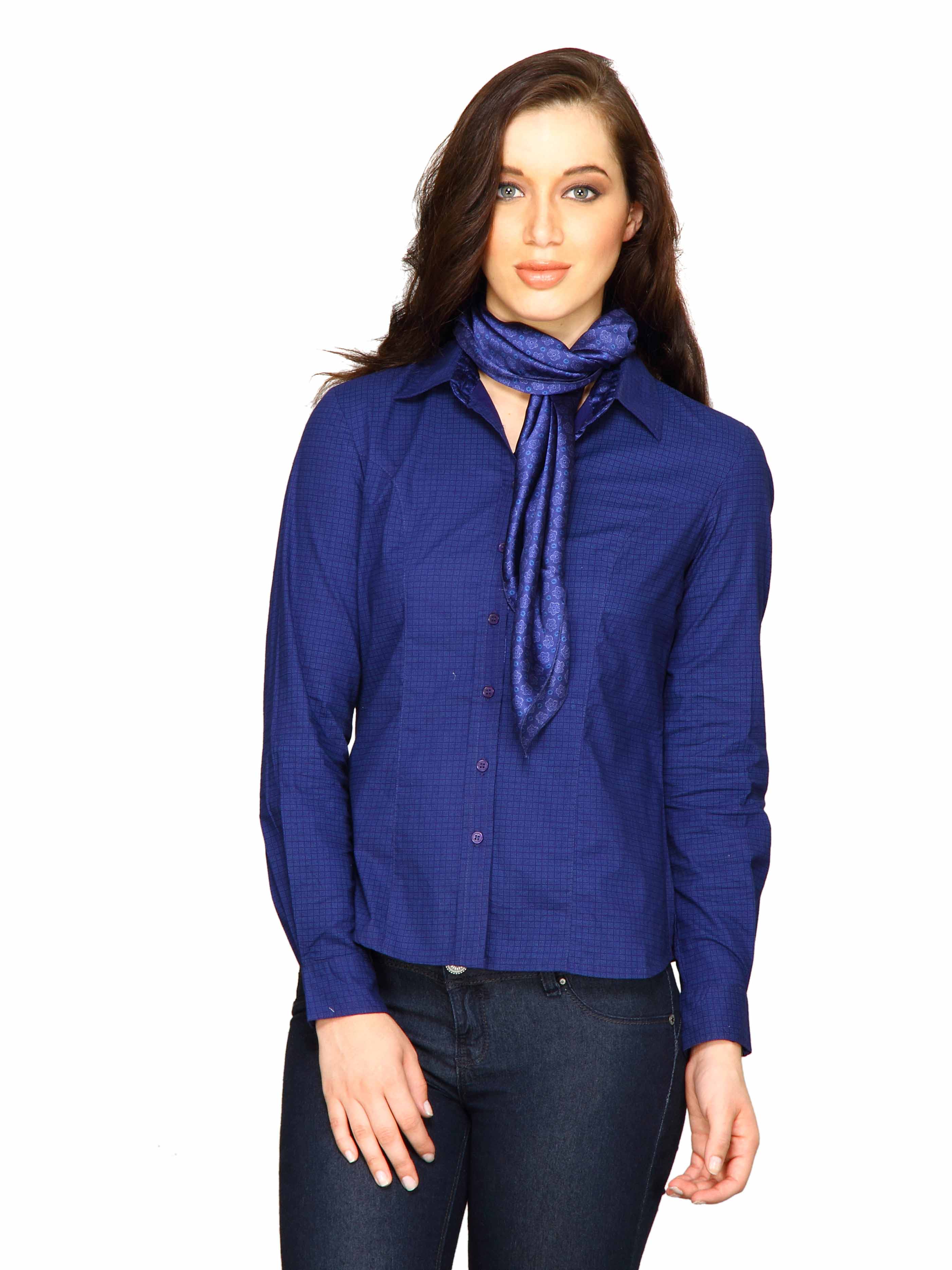 Scullers For Her Women Scarf Shirt Blue Tops