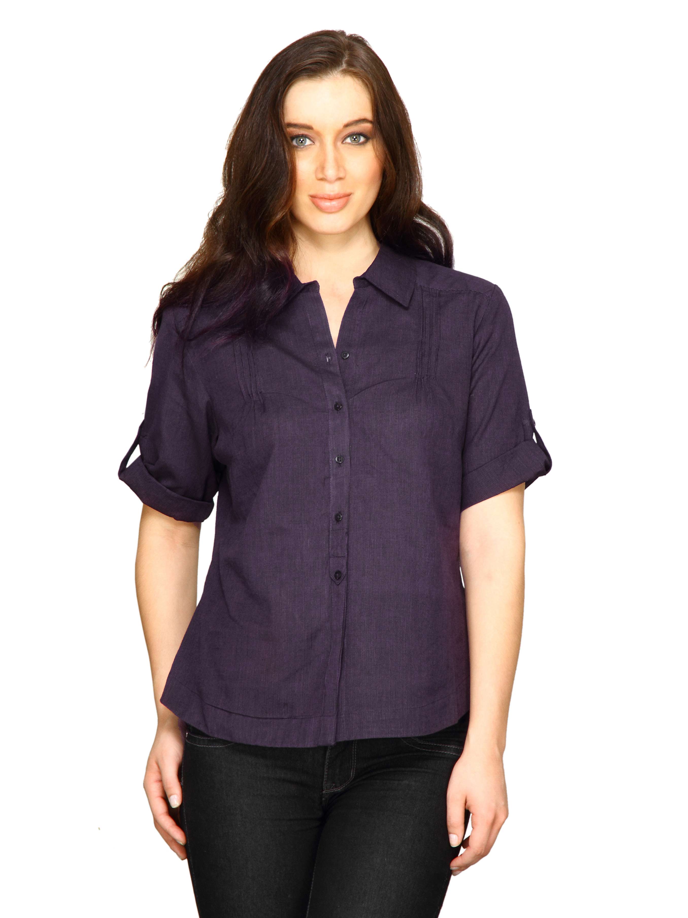 Scullers For Her Women Wow Woven Purple Shirts