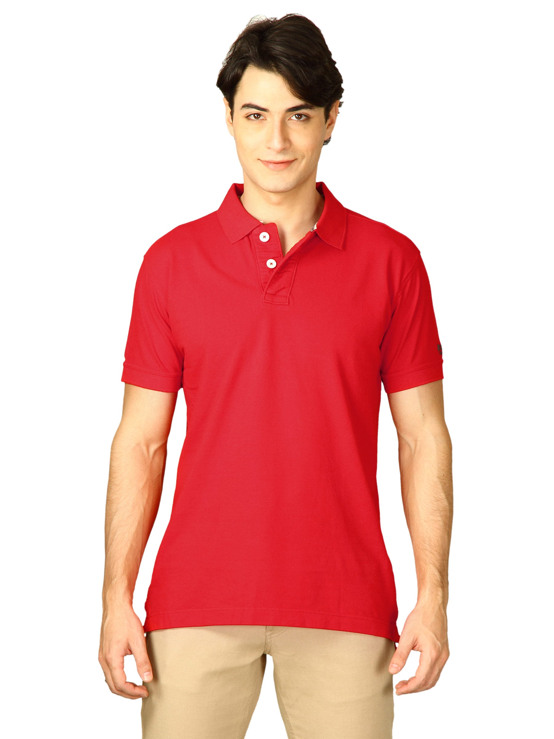 Basics Men Plain Red Polo Tshirts