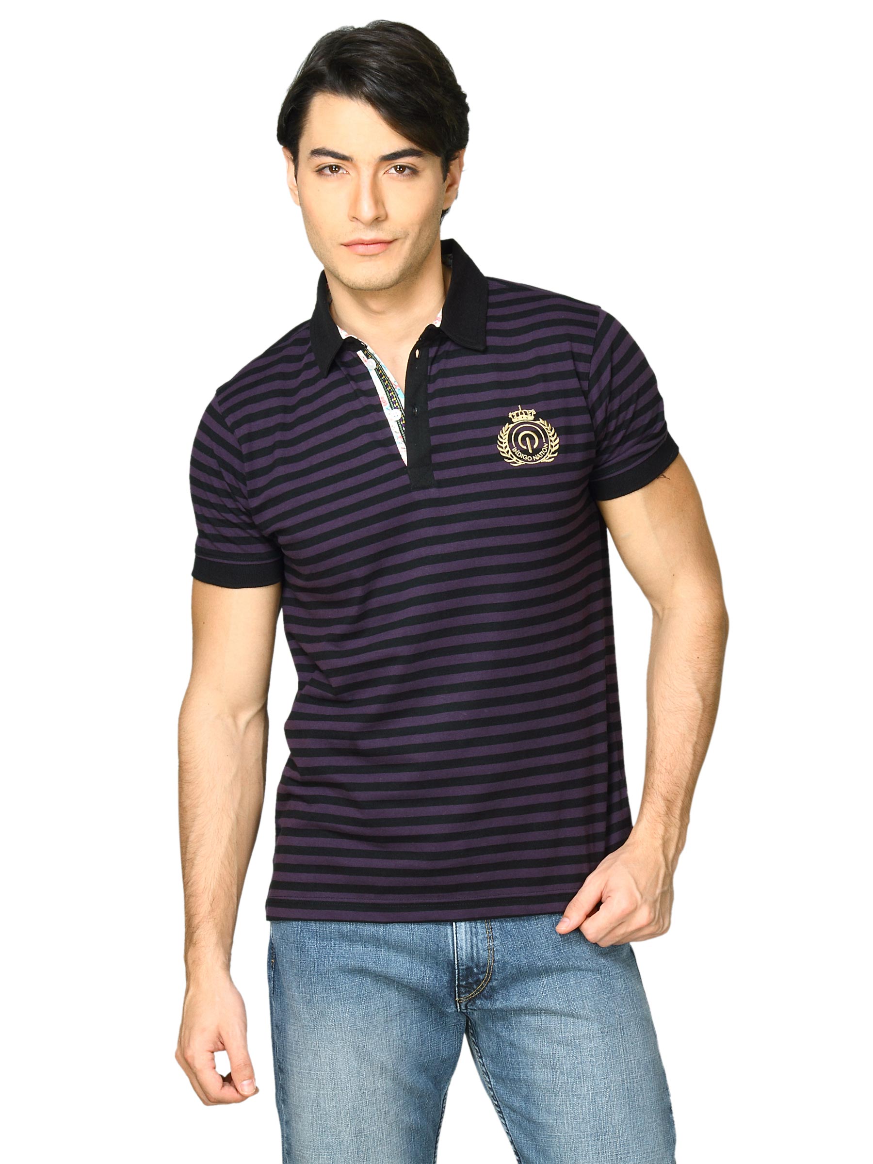 Indigo Nation Men Purple Polo Tshirts