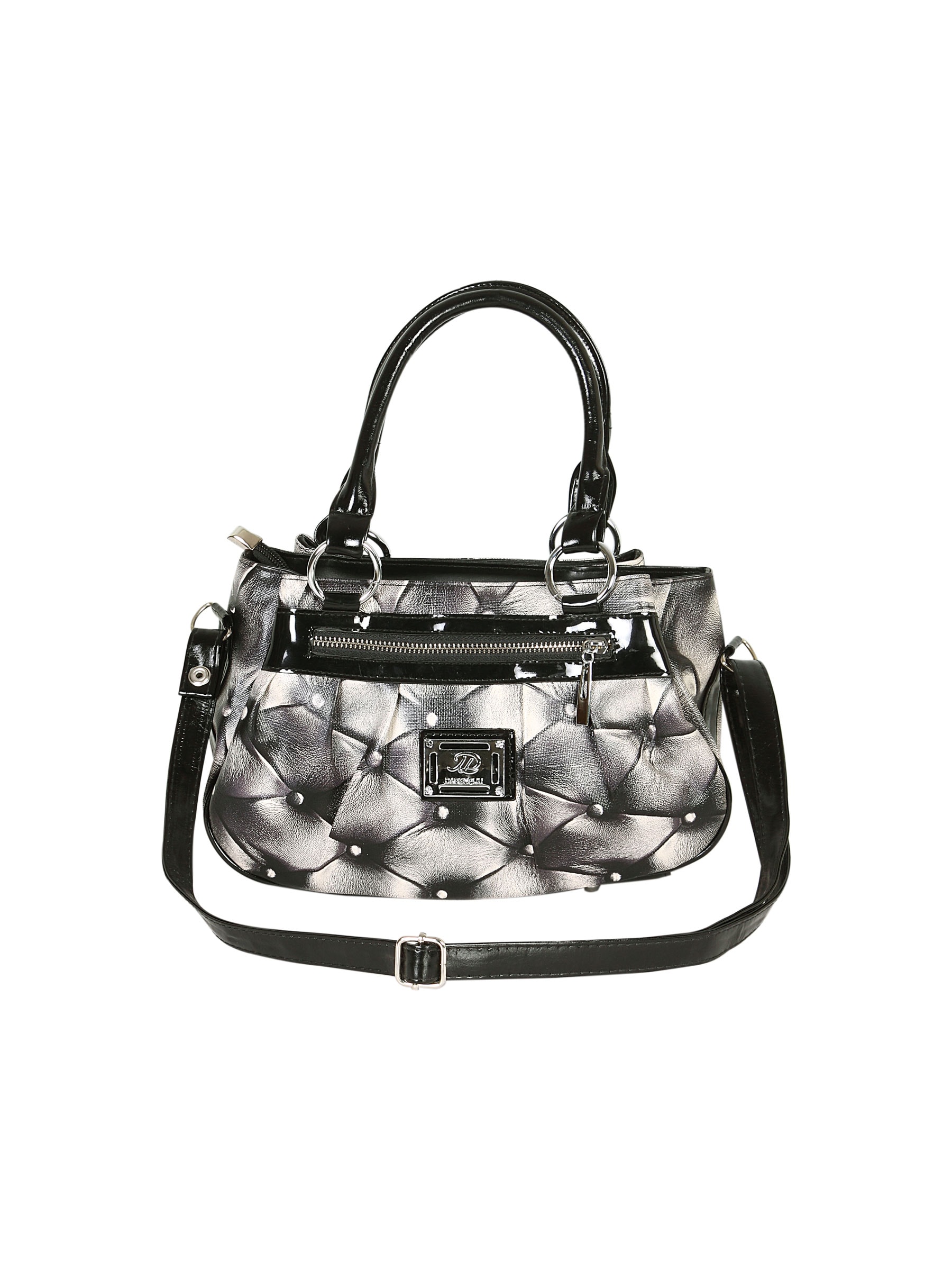 Murcia Women Silver Black Purse Silver Handbags