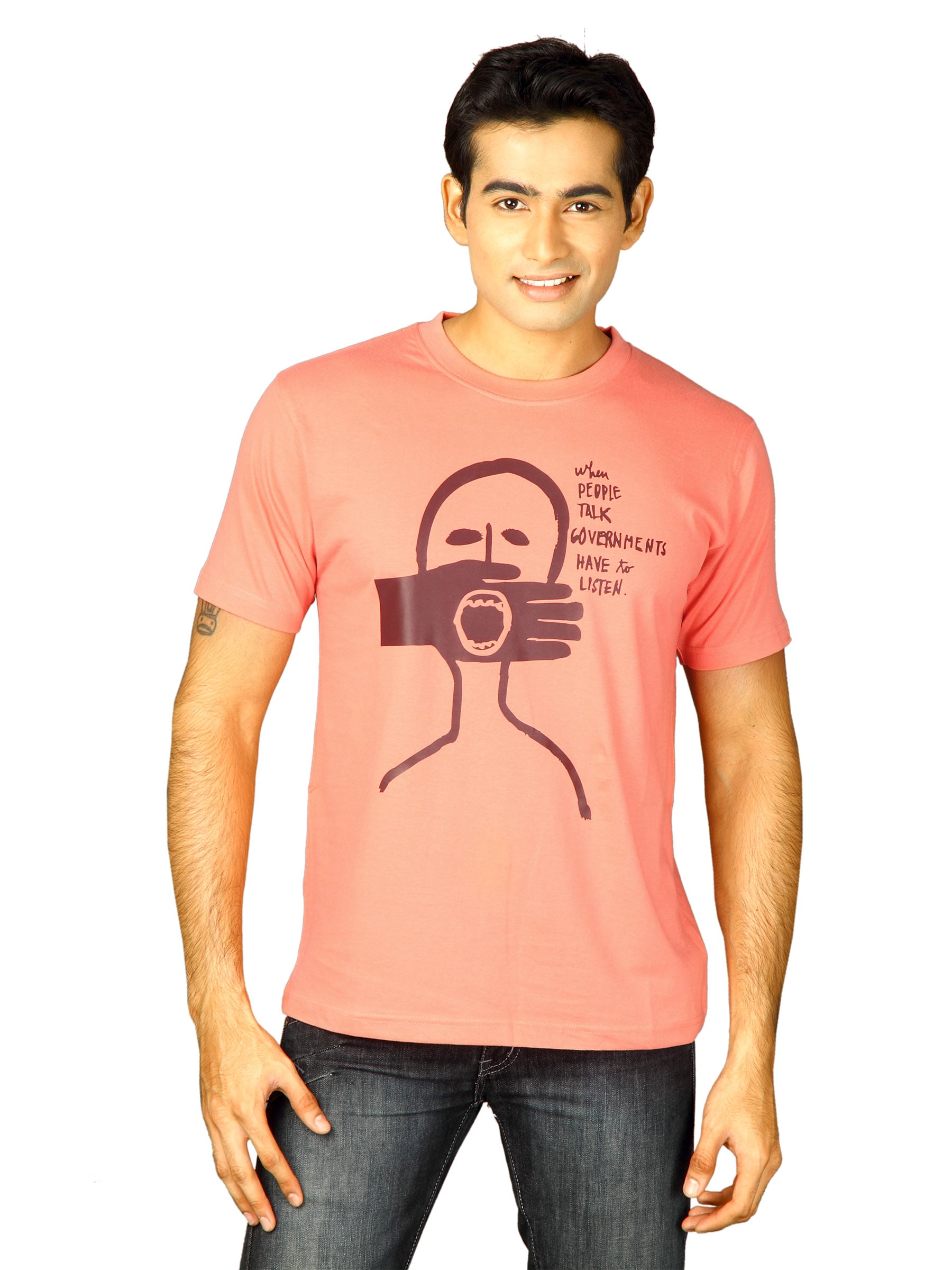 Tantra Men People Talk Peach T-shirt