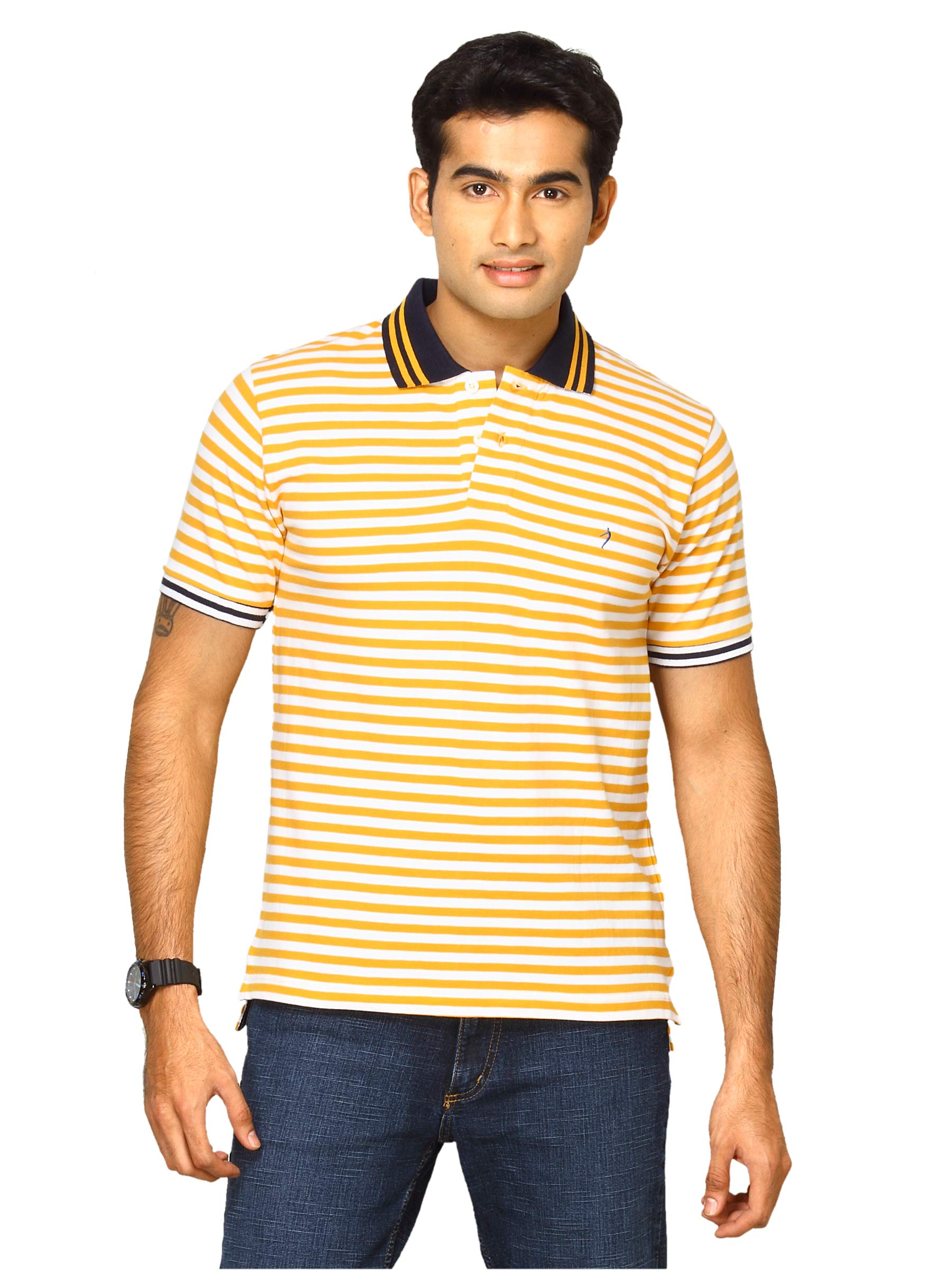 Indian Terrain Men Montez Yellow T-shirt