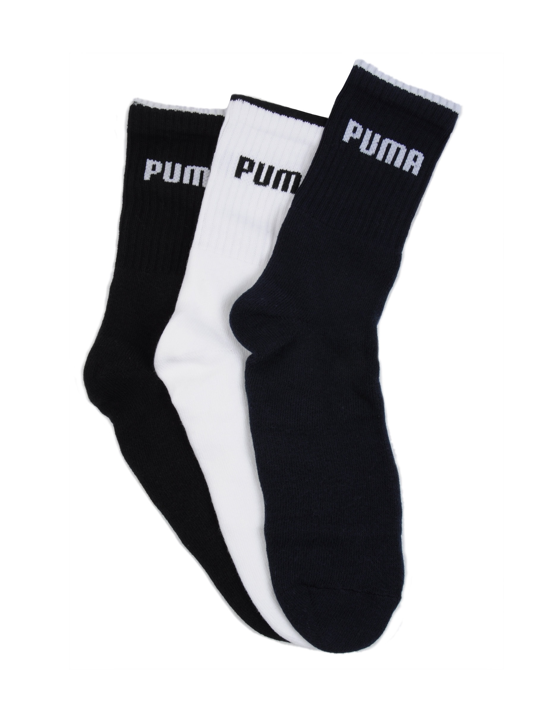 Puma Men Sport Pack of 3 White Black Socks