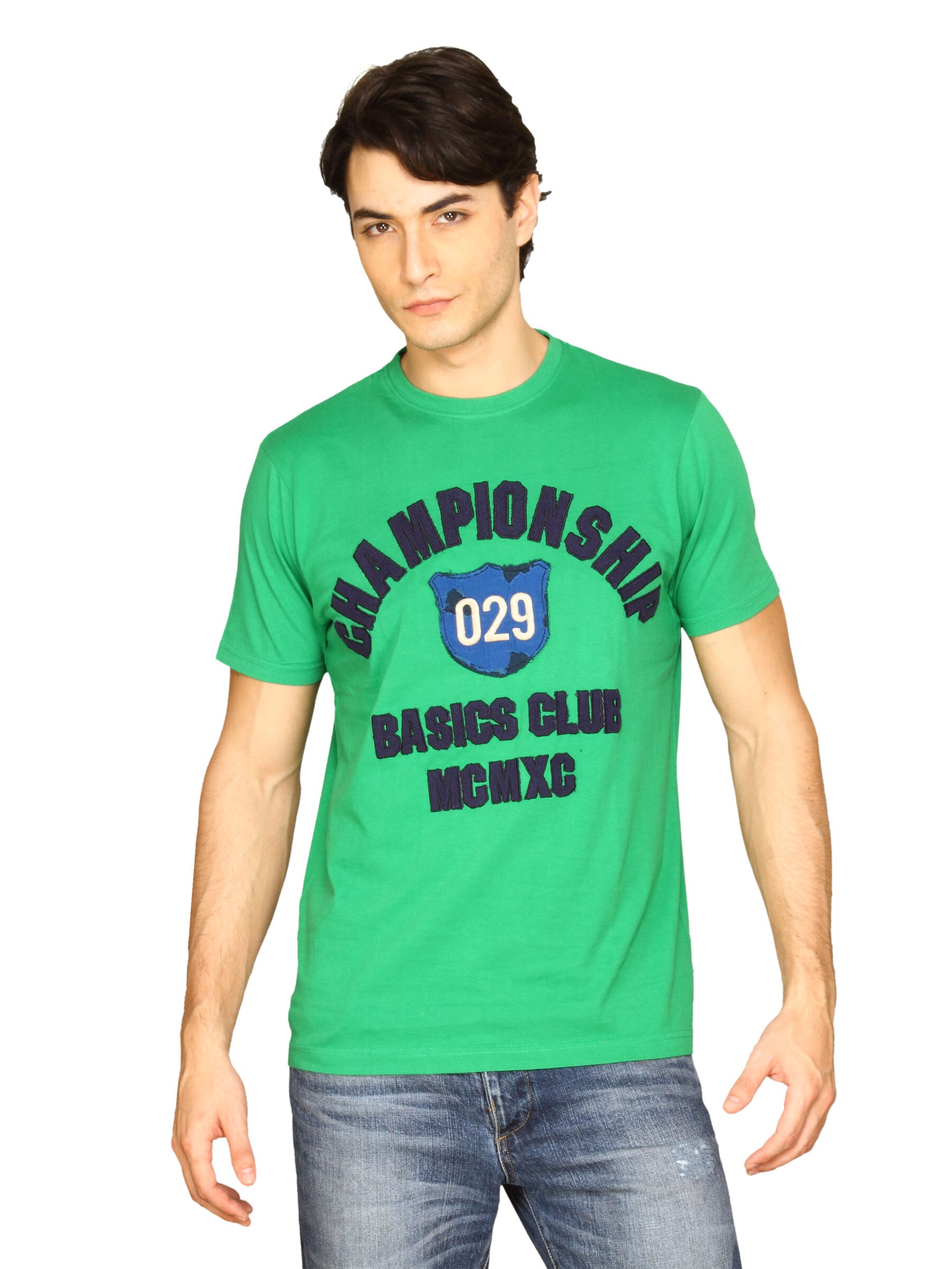 Basics Men Green Championship Club T-shirt