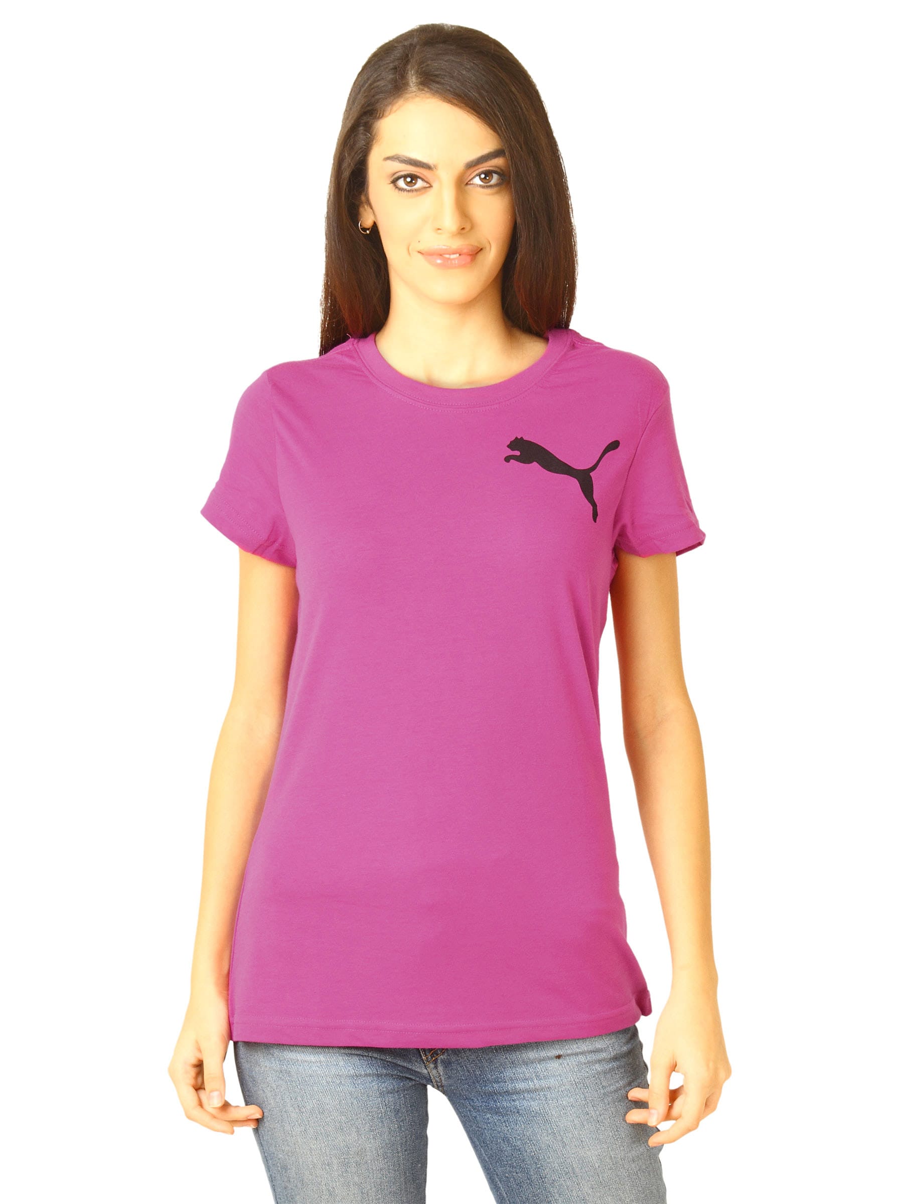 Puma Women USP Chest Cat Fuchsia T-shirt