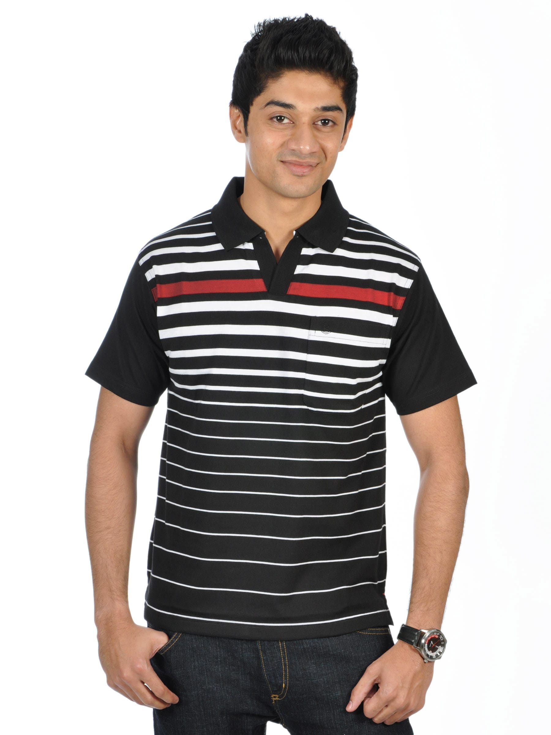 Classic Polo Men Vulcan Black Polo Tshirts