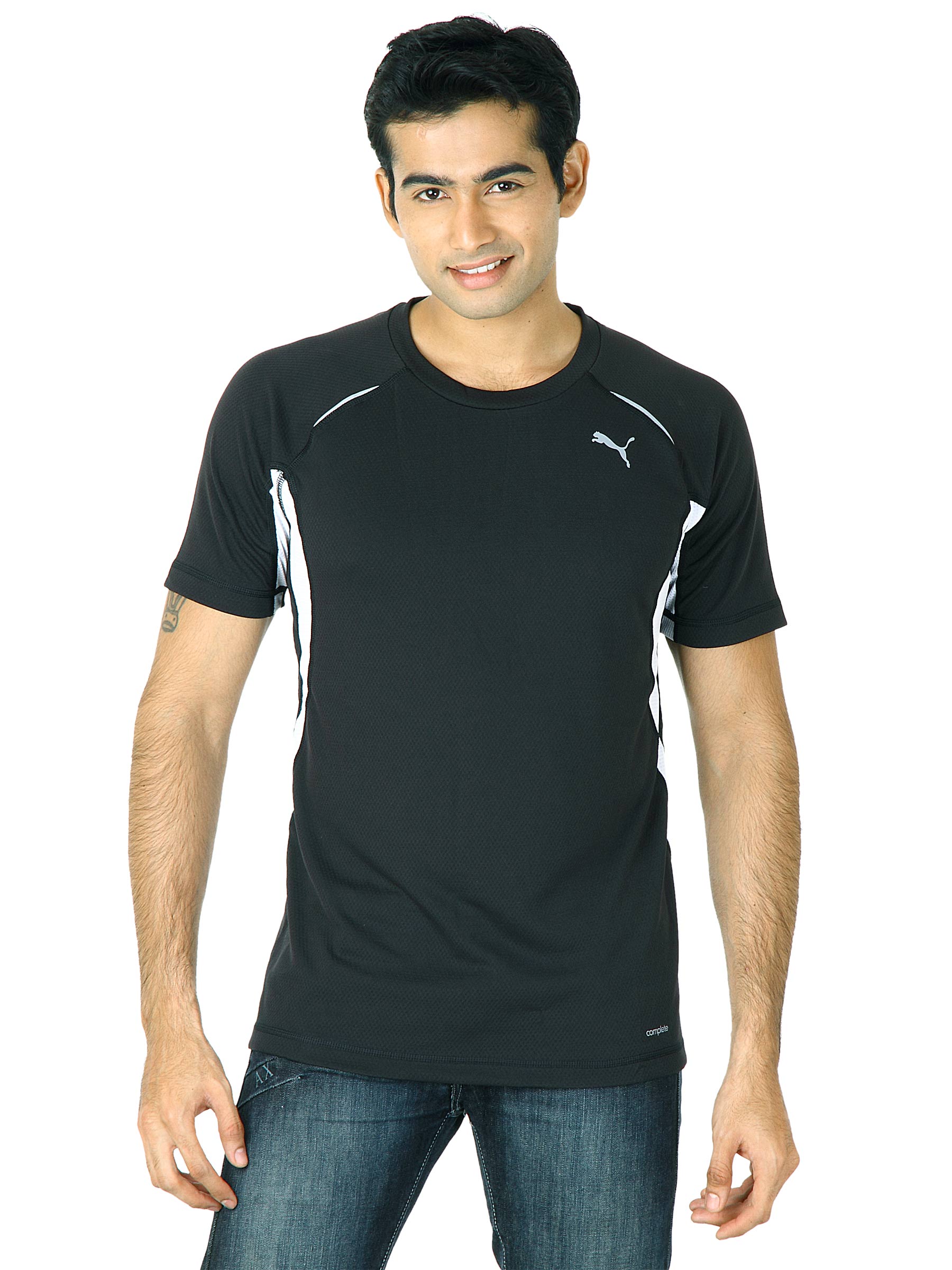 Puma Men Black Solid Sports T-shirt