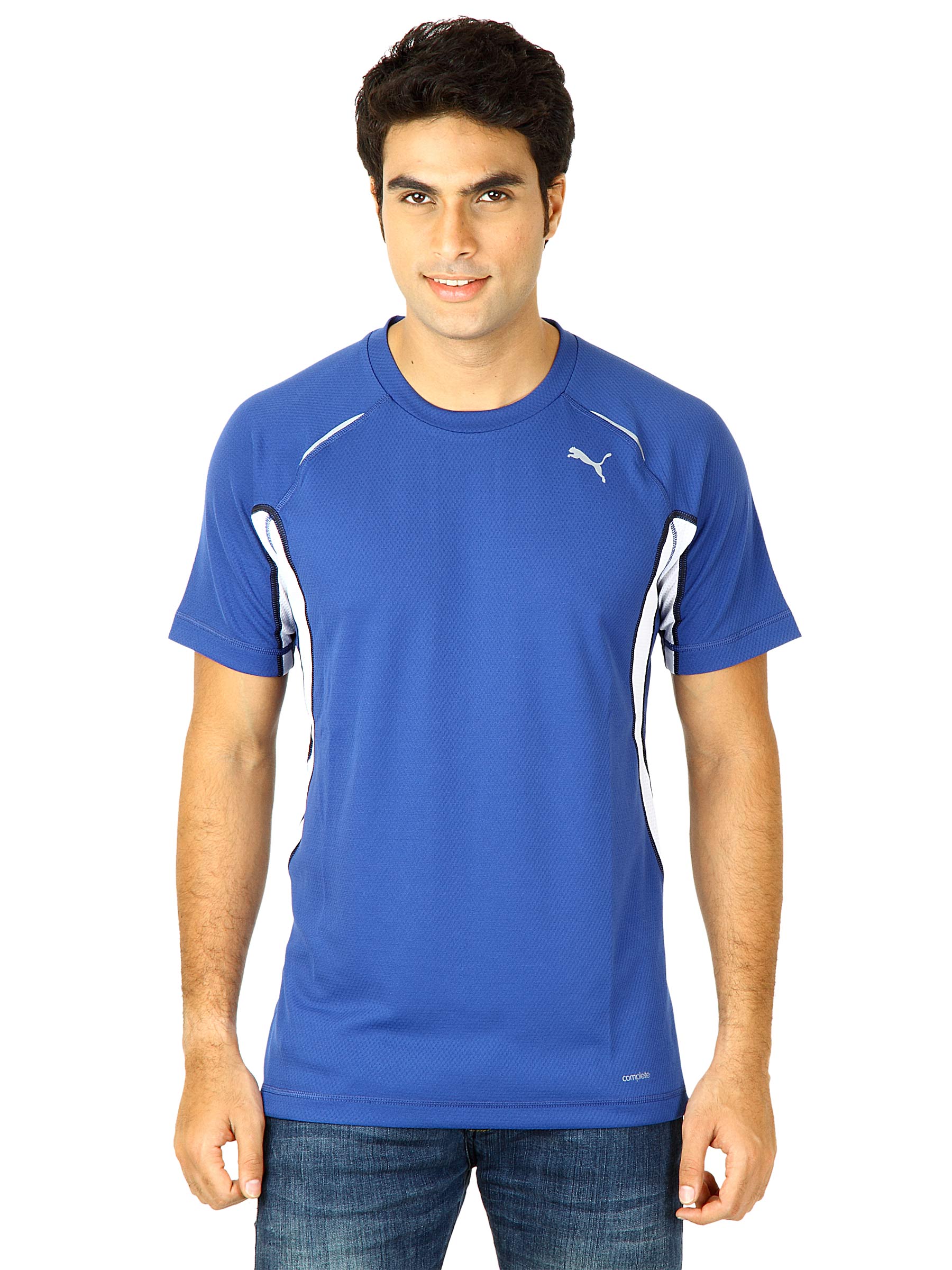 Puma Men Blue Solid T-shirt