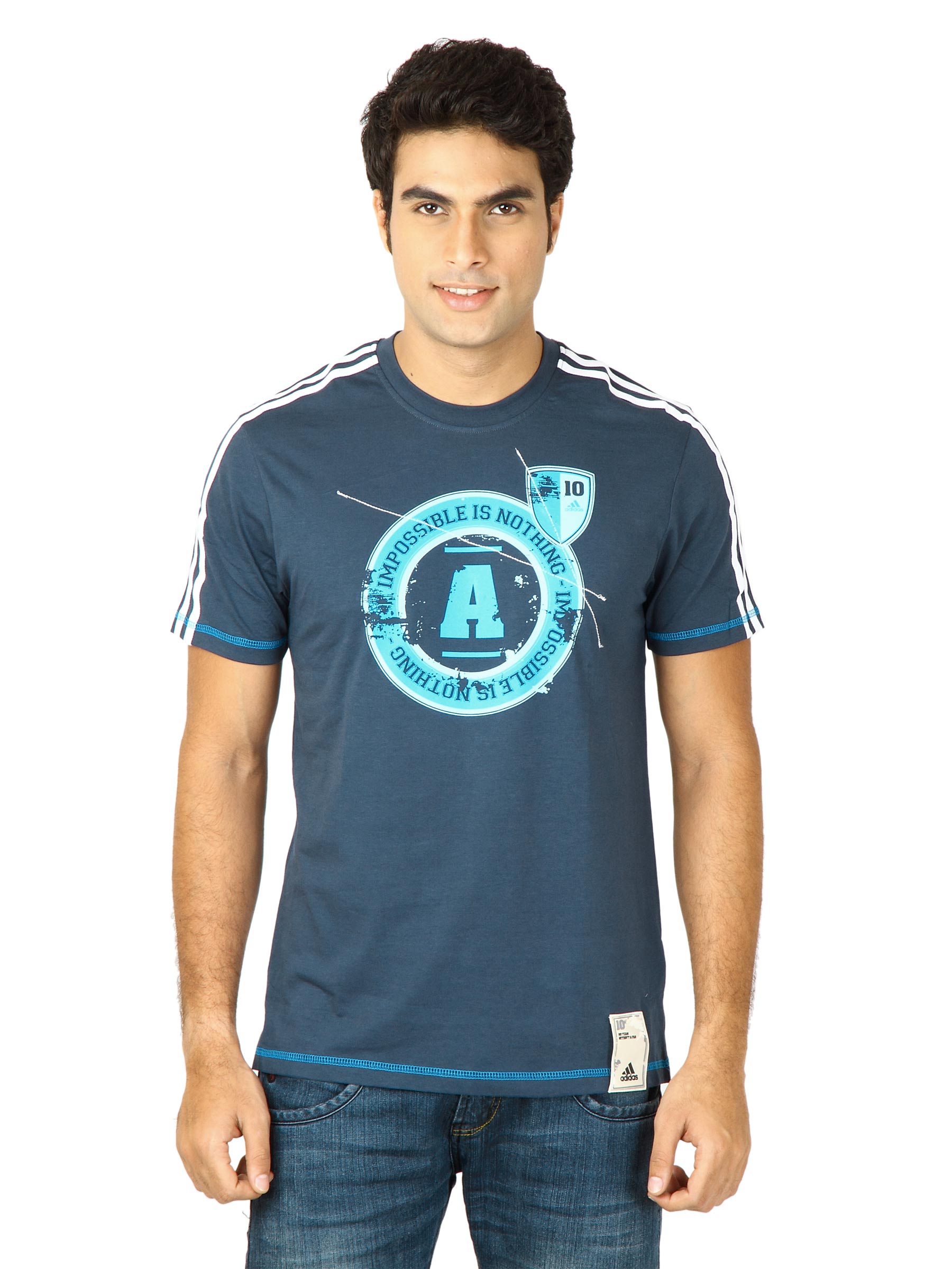 ADIDAS Men Co Graphic Navy Blue Tshirts