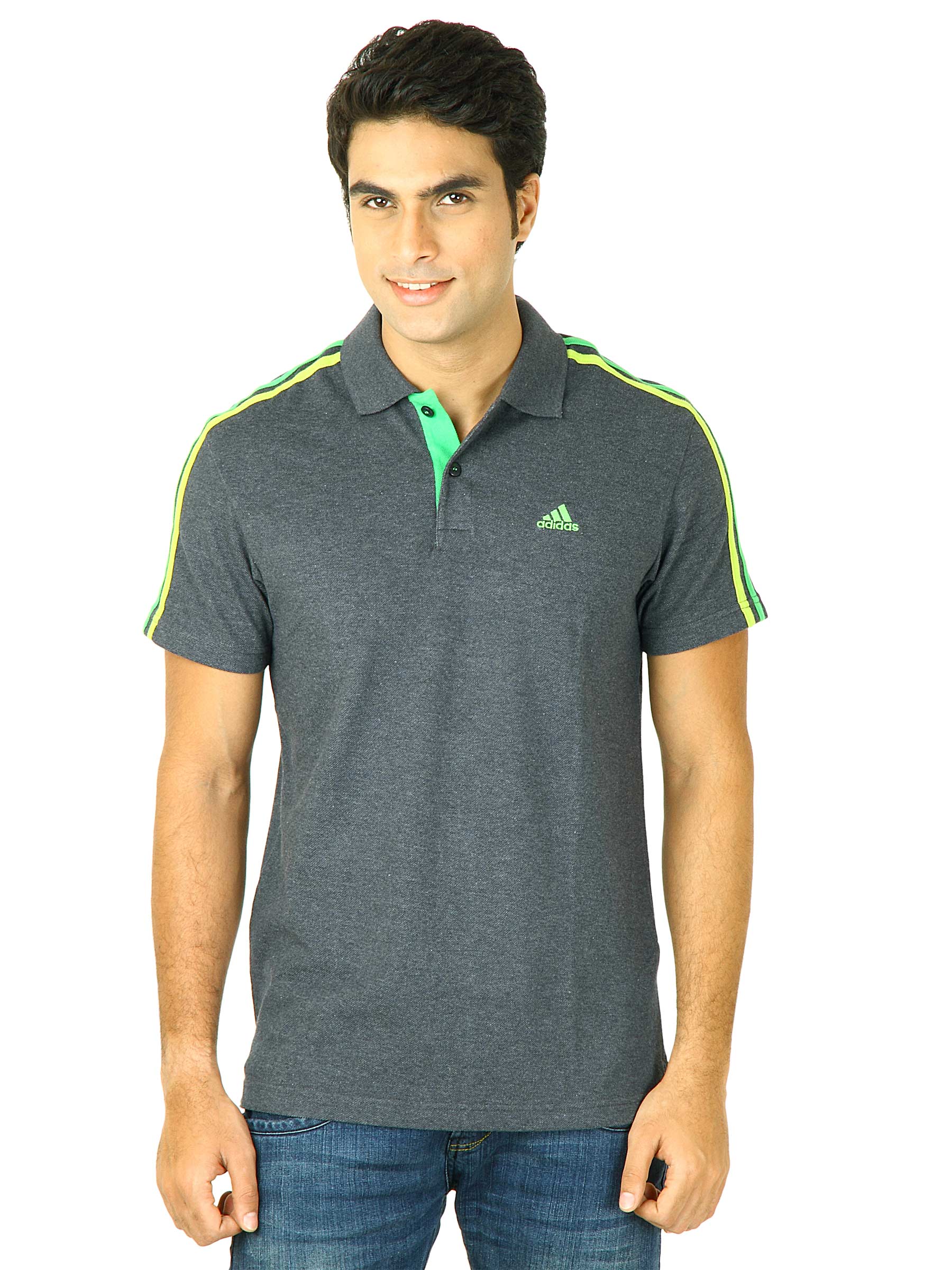 ADIDAS Men Grey Polo Tshirts