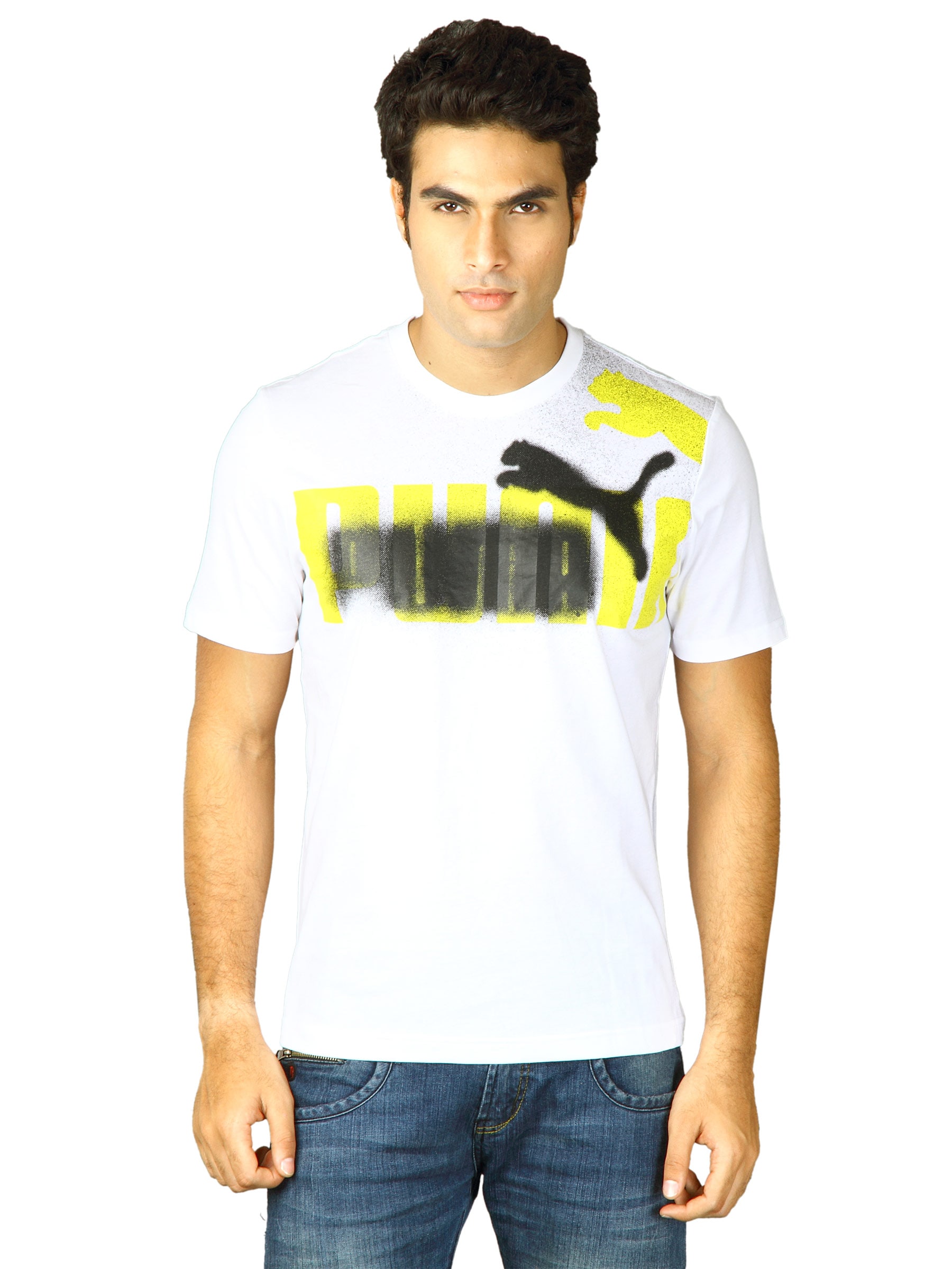 Puma Men White Printed Punk Logo T-shirt