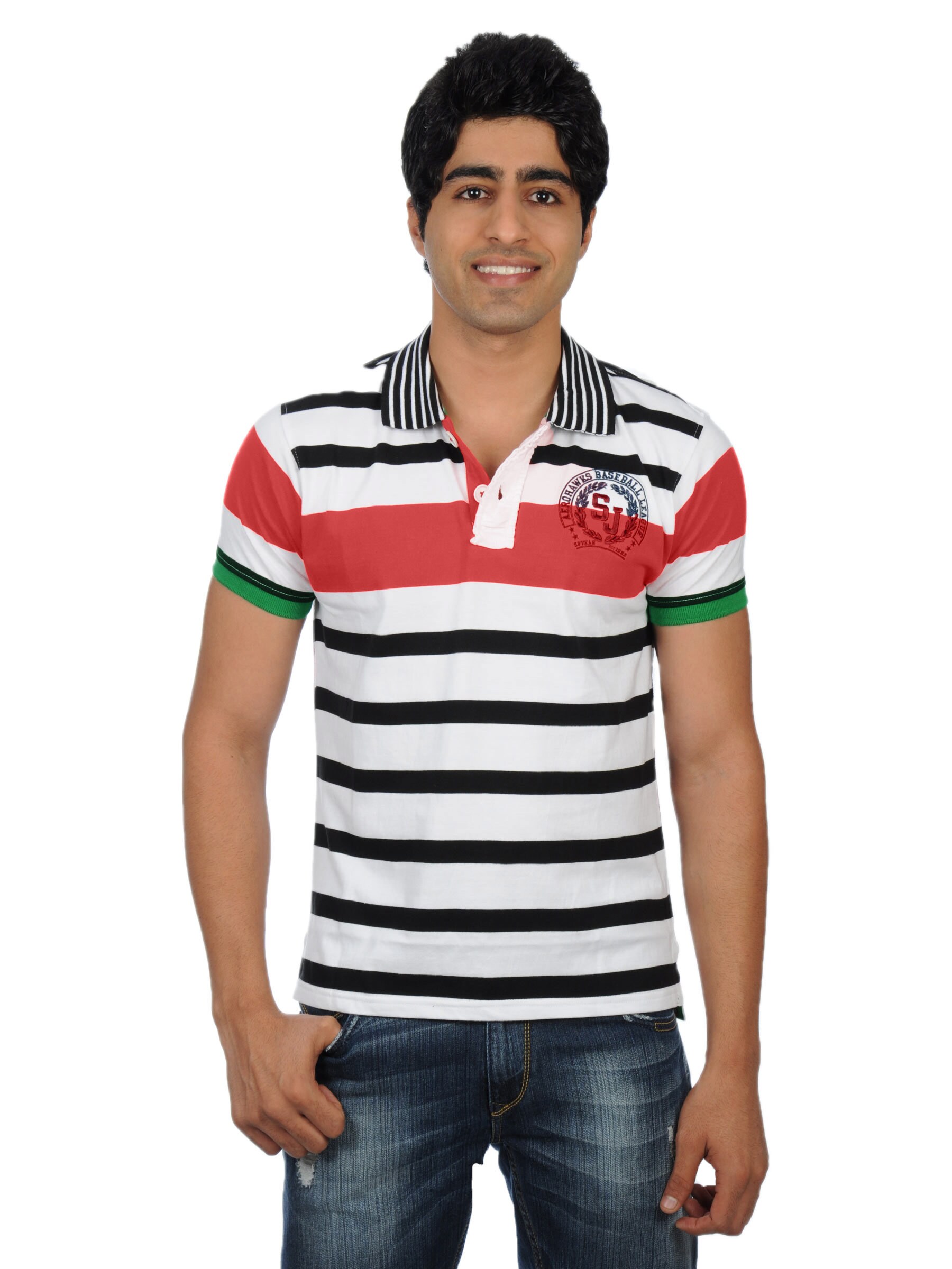 Spykar Men White Polo T-Shirts