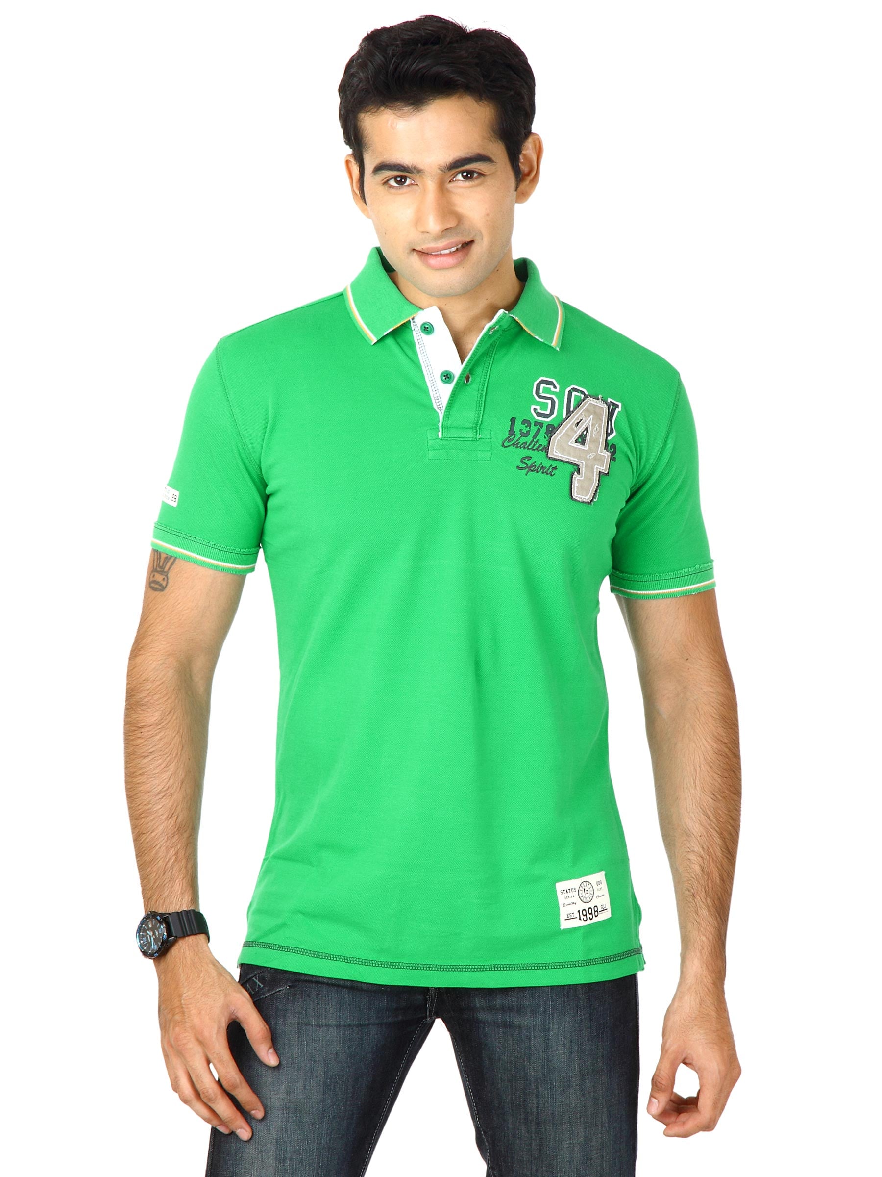 Status Quo Men Green Polo Tshirts